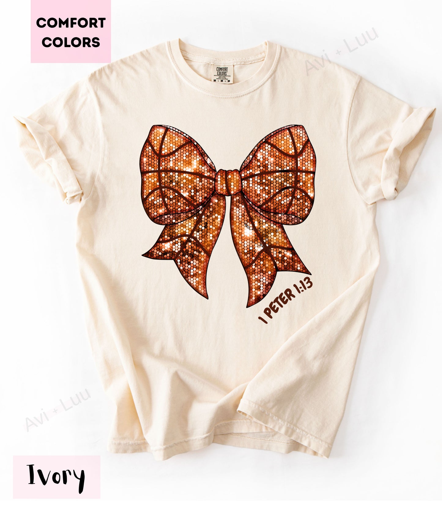 Basketball Bow | Comfort Colors Unisex T-Shirt