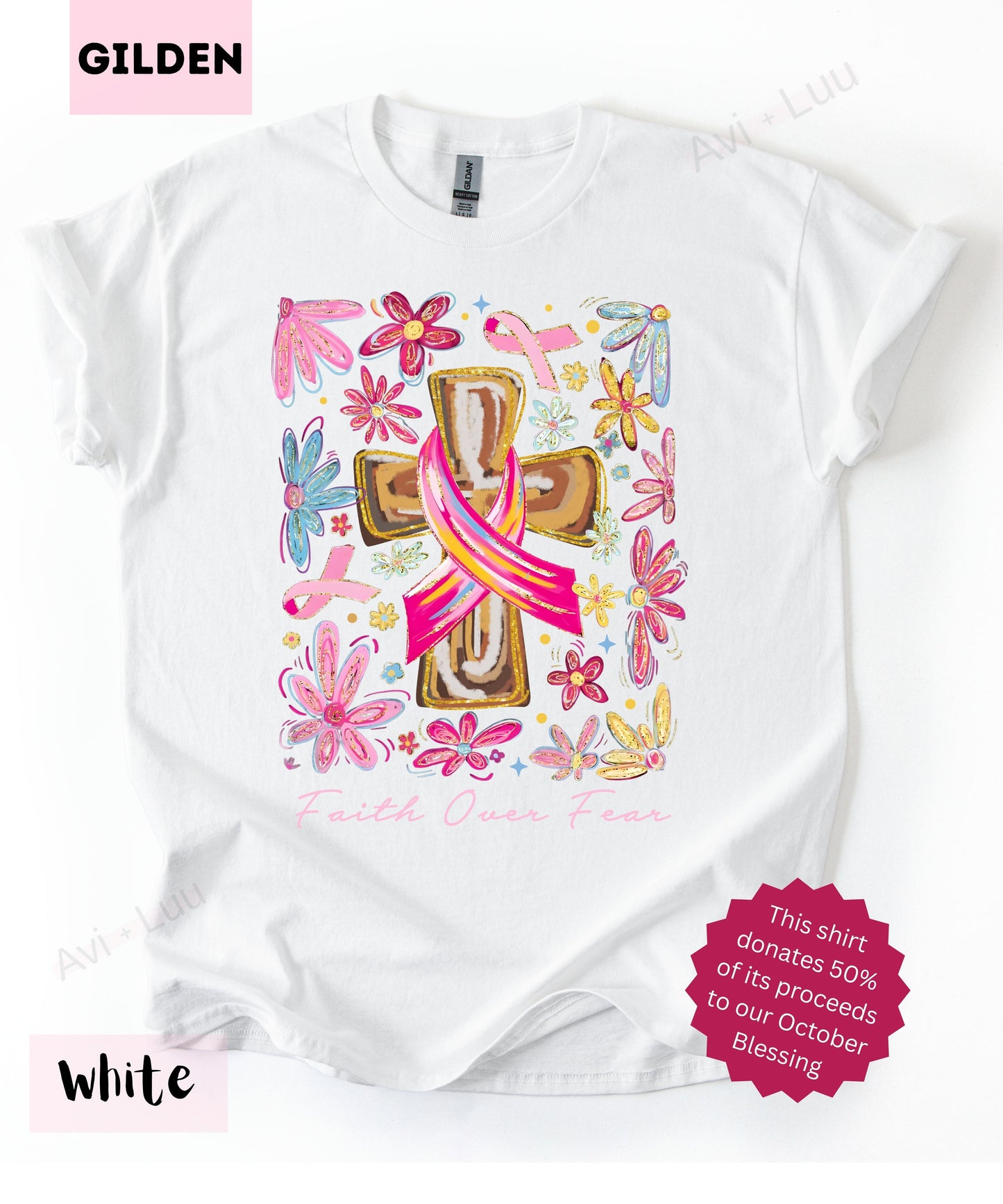 Paint Ribbon Cross | Gilden Unisex T-Shirt