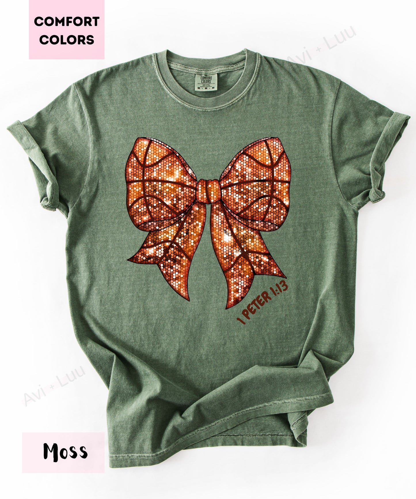 Basketball Bow | Comfort Colors Unisex T-Shirt