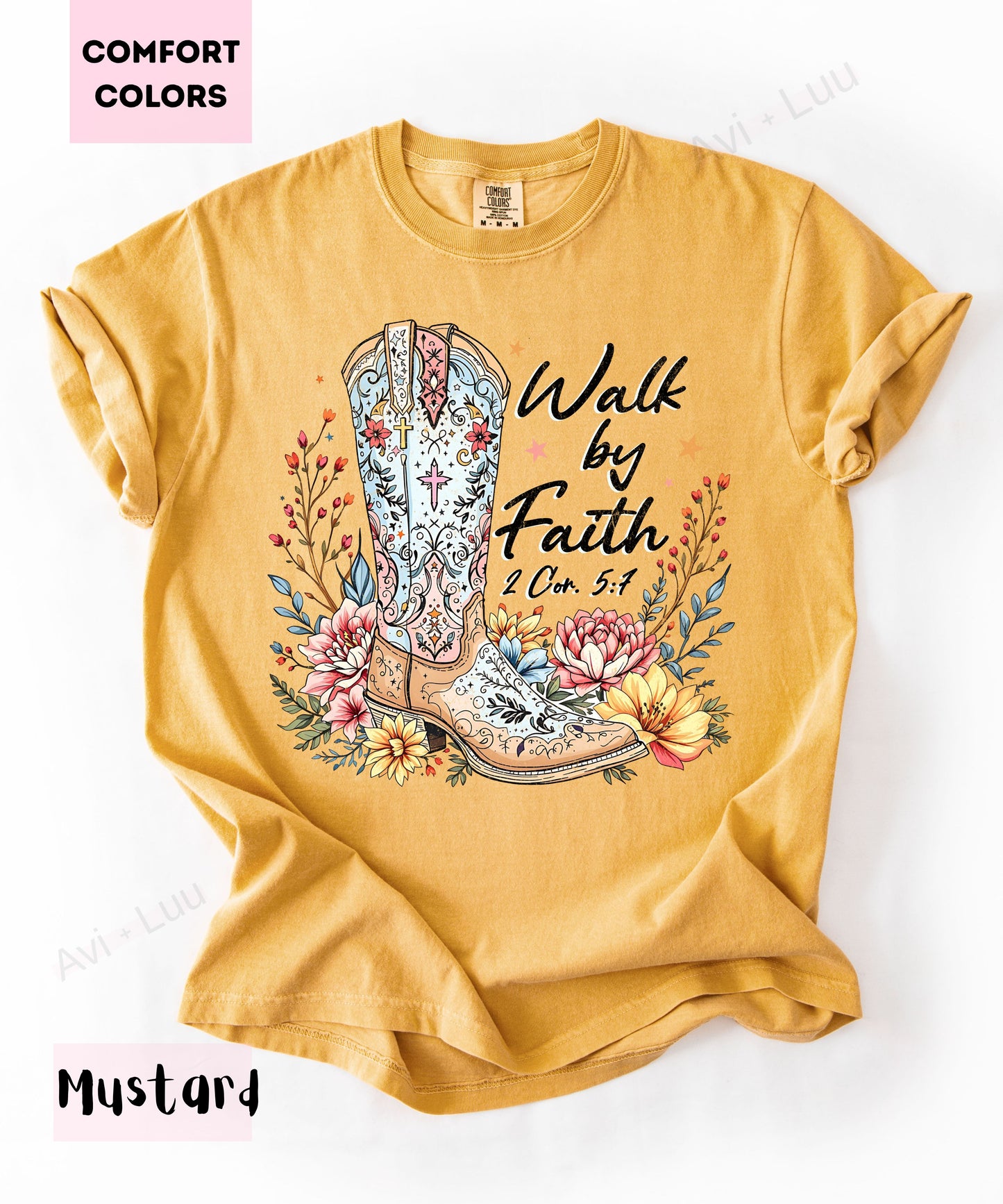 Walk By Faith Boot | Comfort Colors Unisex T-Shirt