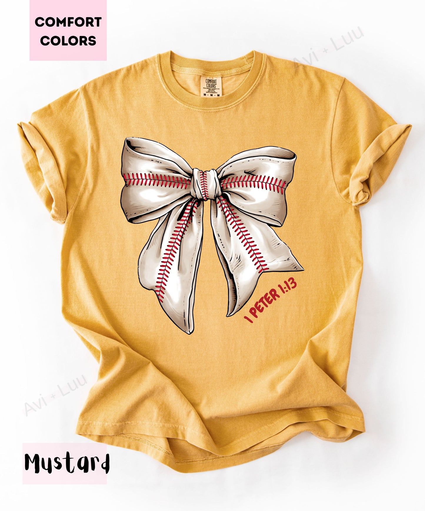 Baseball Bow | Comfort Colors Unisex T-Shirt