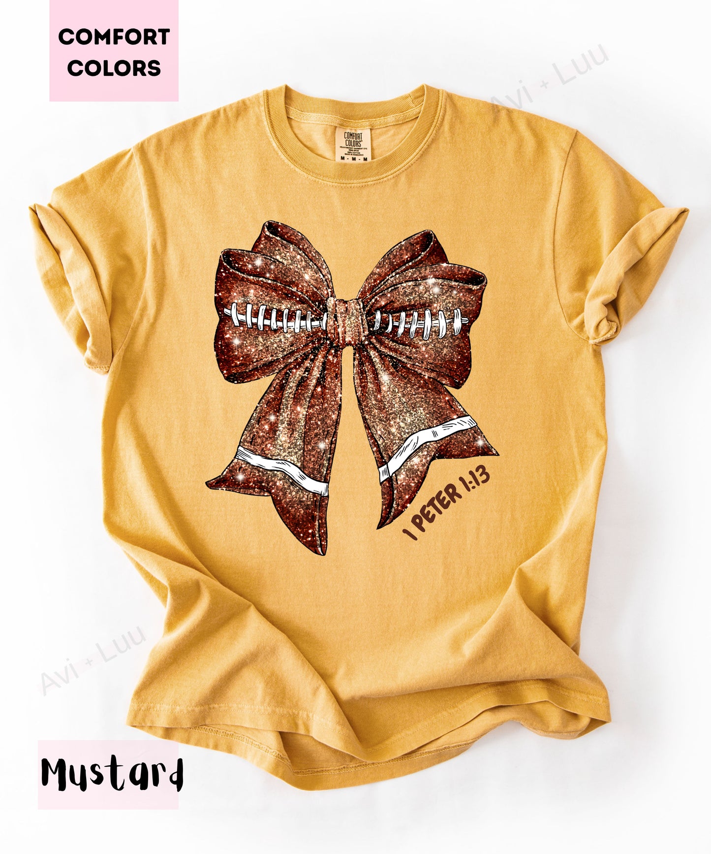 Football Bow | Comfort Colors Unisex T-Shirt