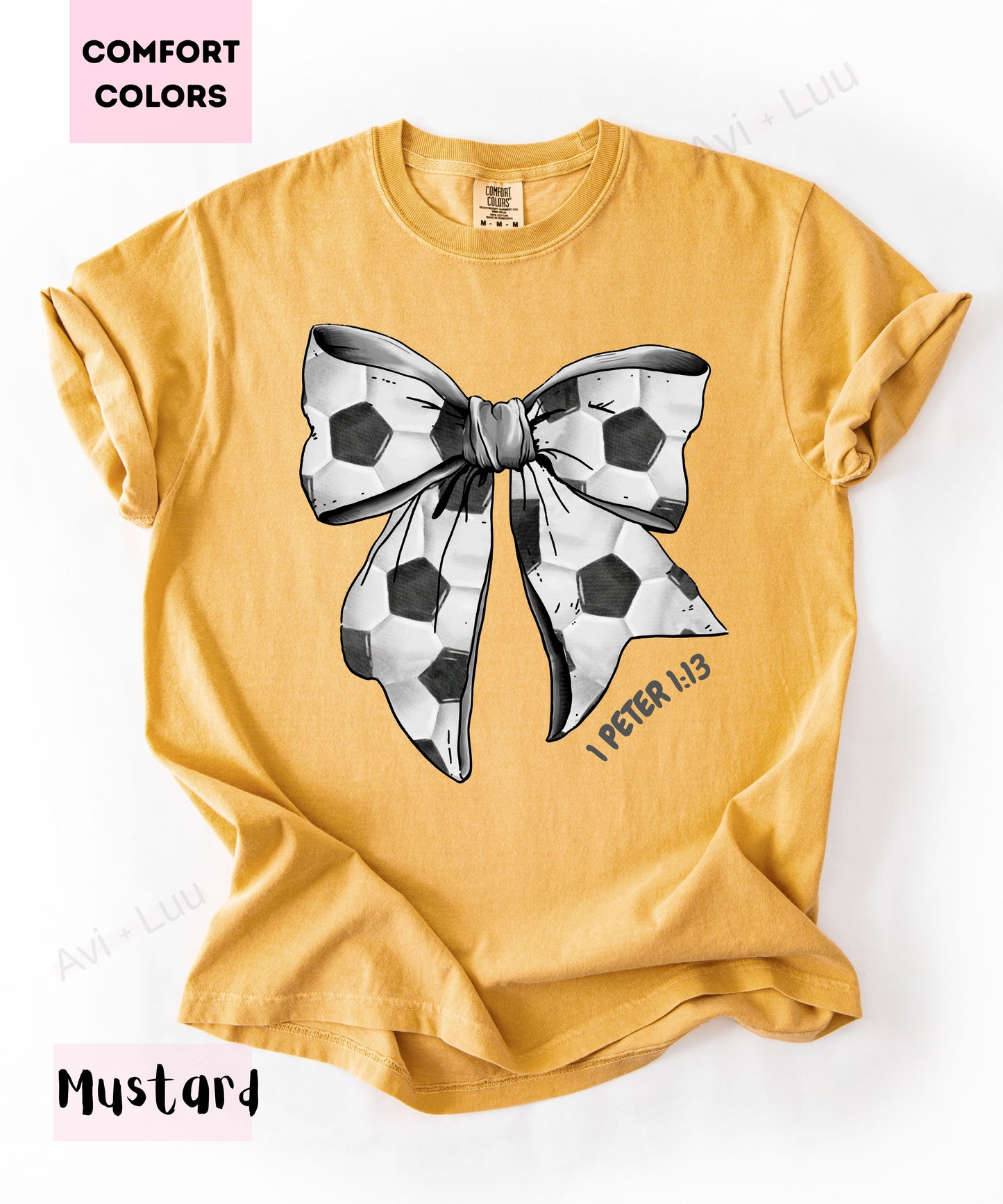 Soccer Bow | Comfort Colors Unisex T-Shirt