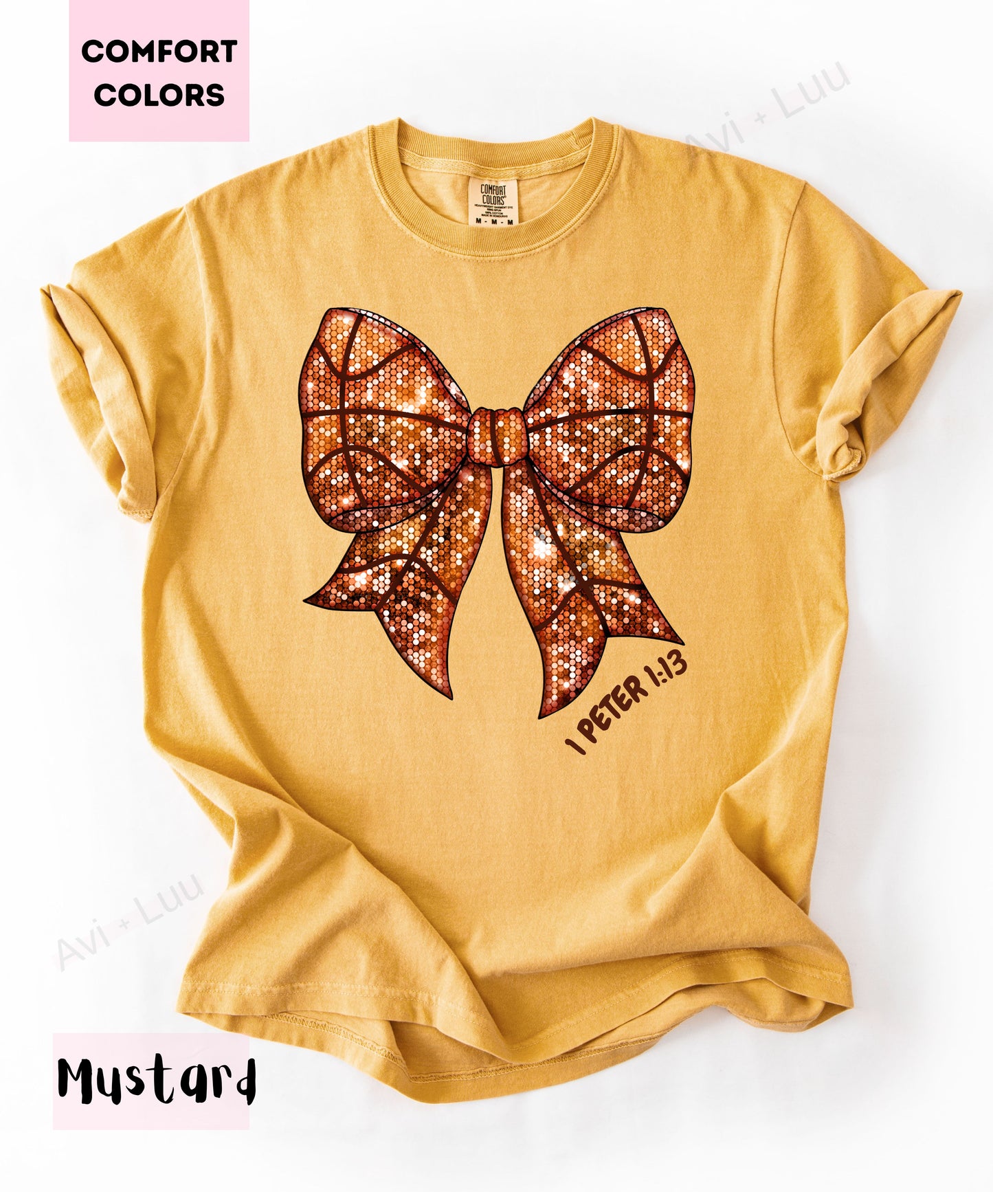 Basketball Bow | Comfort Colors Unisex T-Shirt
