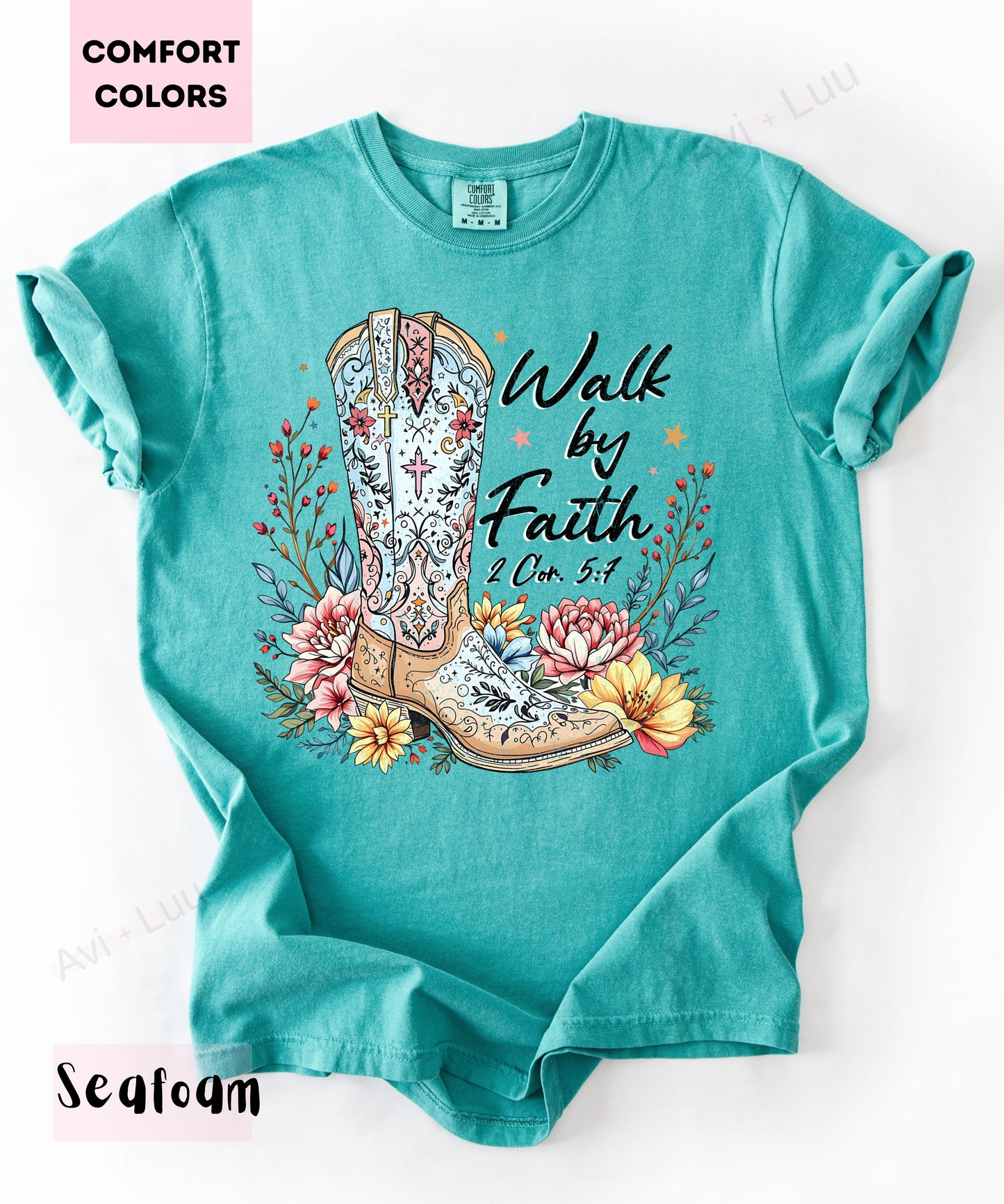 Walk By Faith Boot | Comfort Colors Unisex T-Shirt