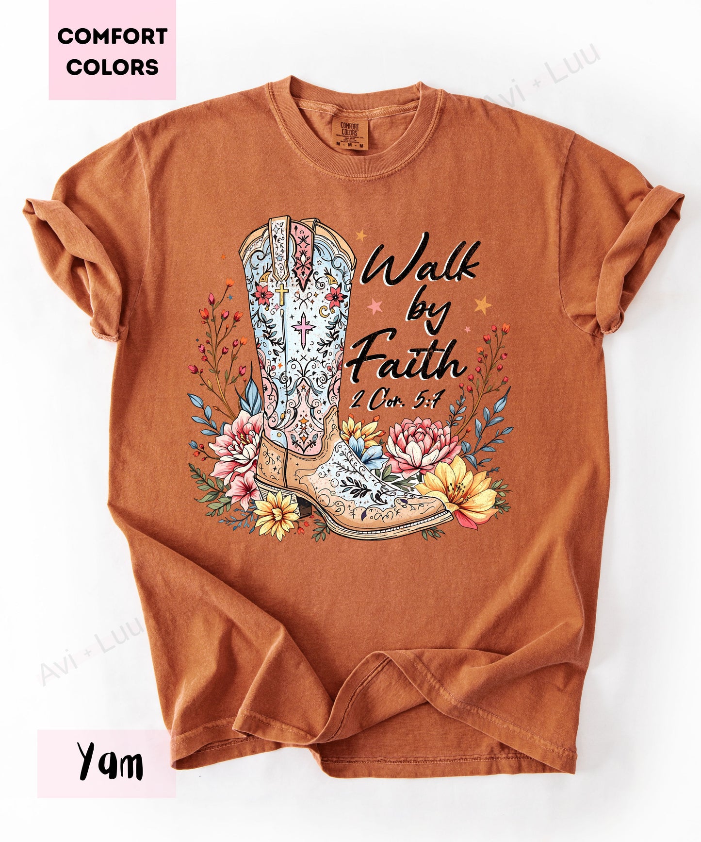 Walk By Faith Boot | Comfort Colors Unisex T-Shirt
