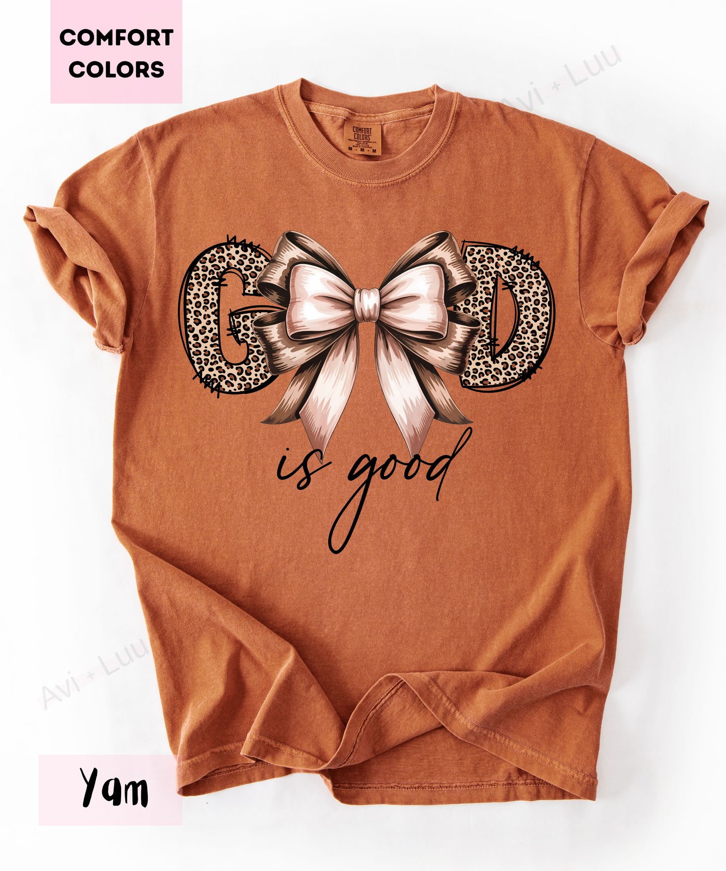 God Is Good Cheetah Bow | Comfort Colors Unisex T-Shirt