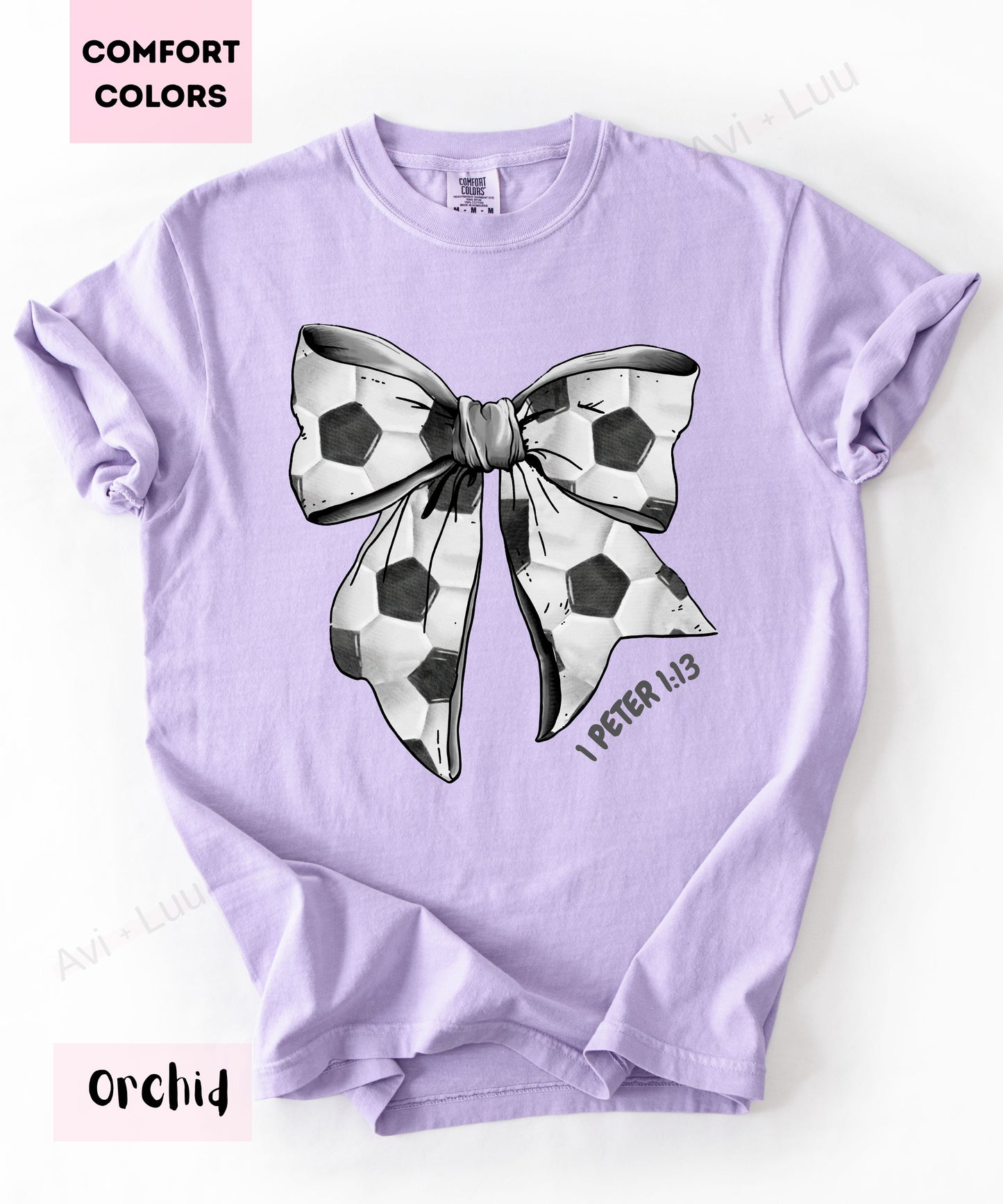 Soccer Bow | Comfort Colors Unisex T-Shirt