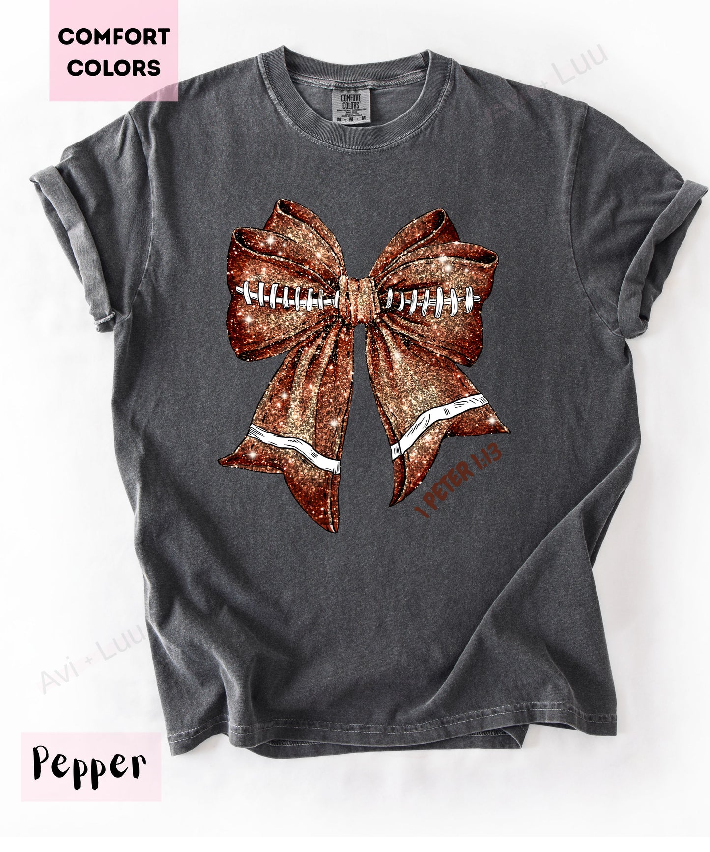 Football Bow | Comfort Colors Unisex T-Shirt