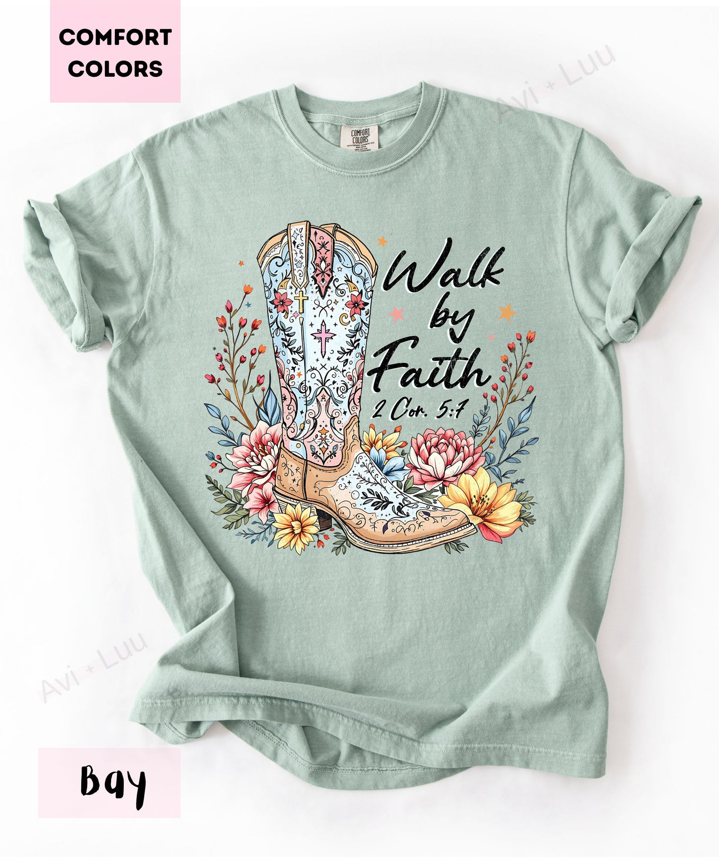 Walk By Faith Boot | Comfort Colors Unisex T-Shirt