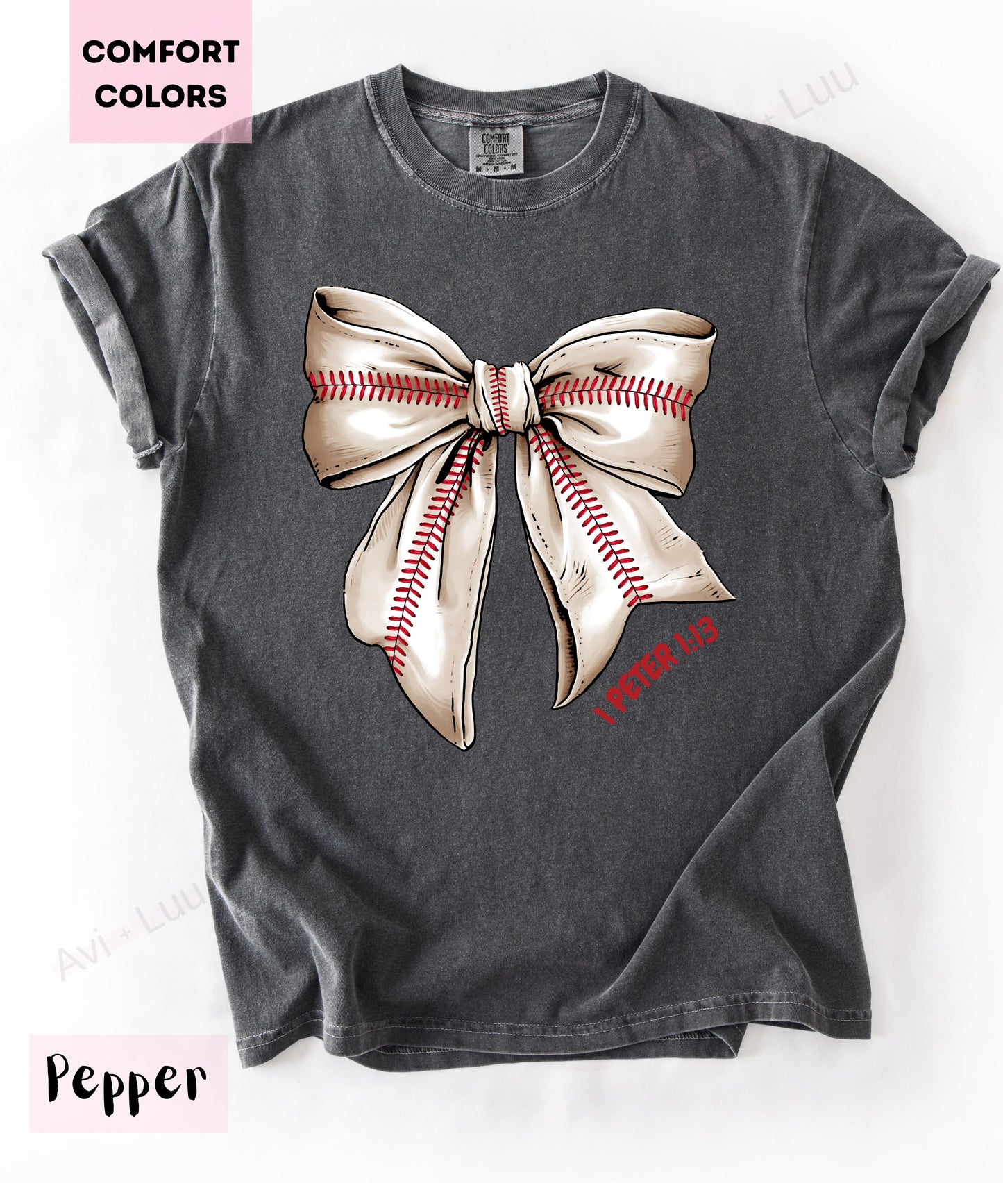 Baseball Bow | Comfort Colors Unisex T-Shirt