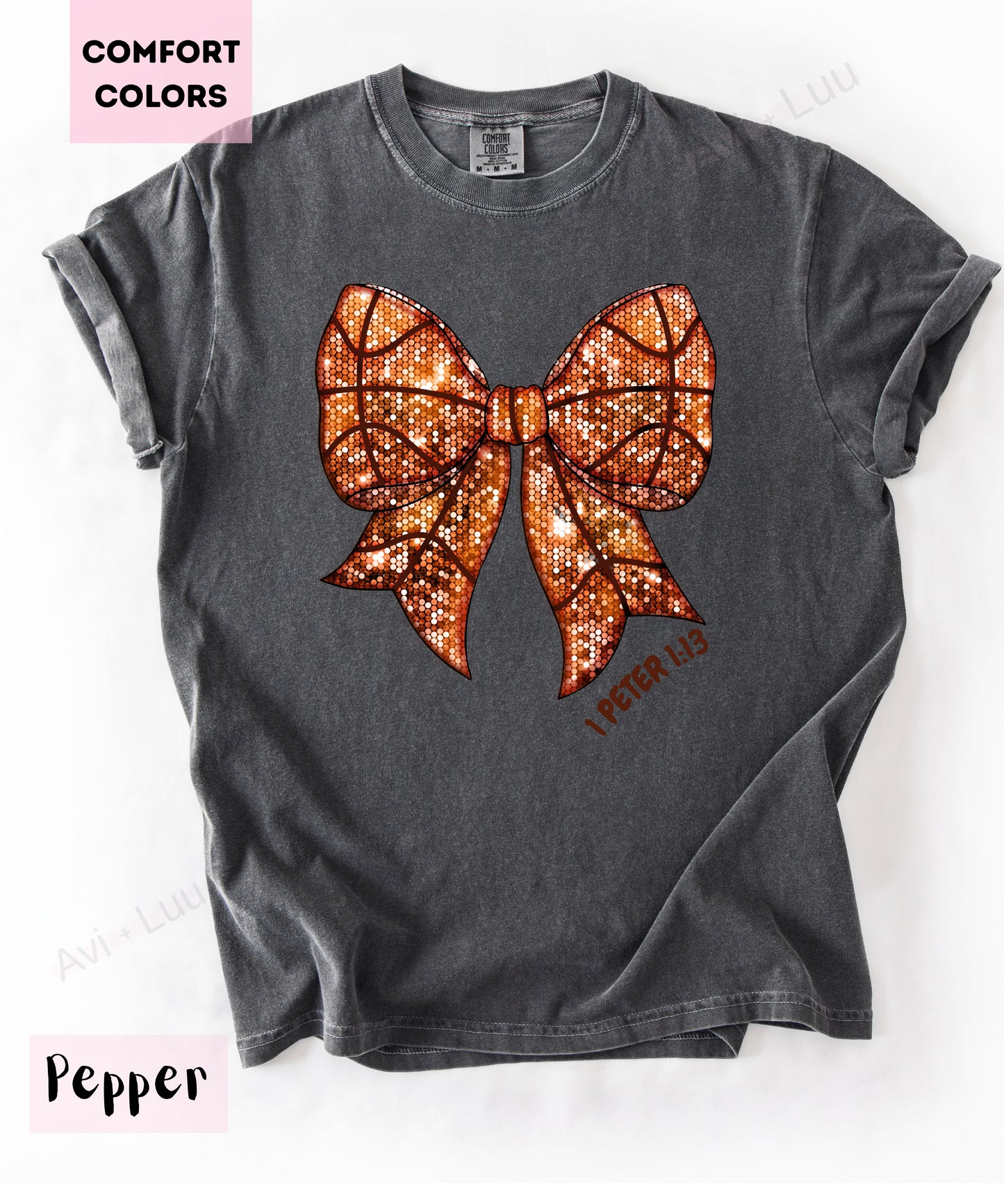Basketball Bow | Comfort Colors Unisex T-Shirt