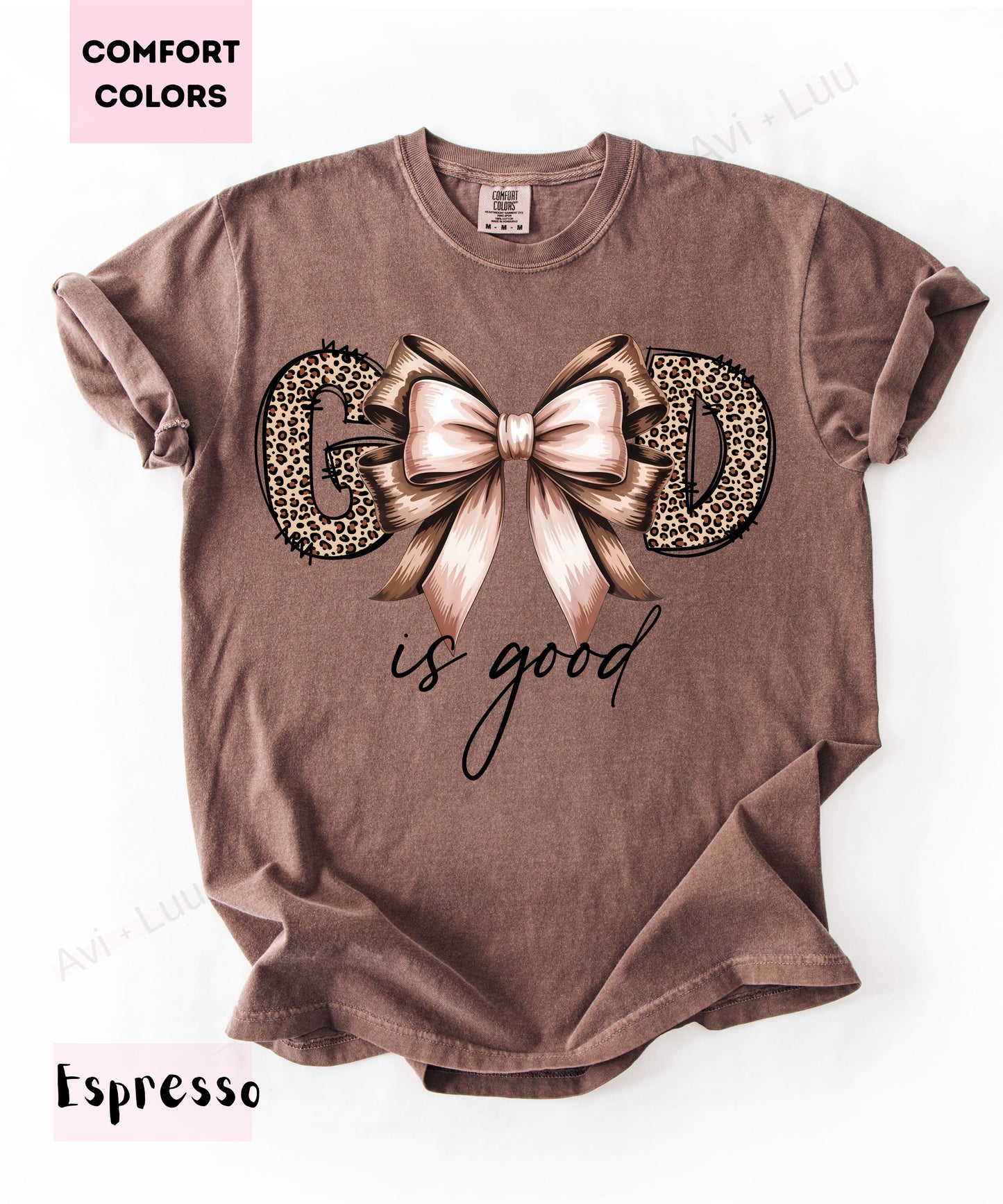 God Is Good Cheetah Bow | Comfort Colors Unisex T-Shirt