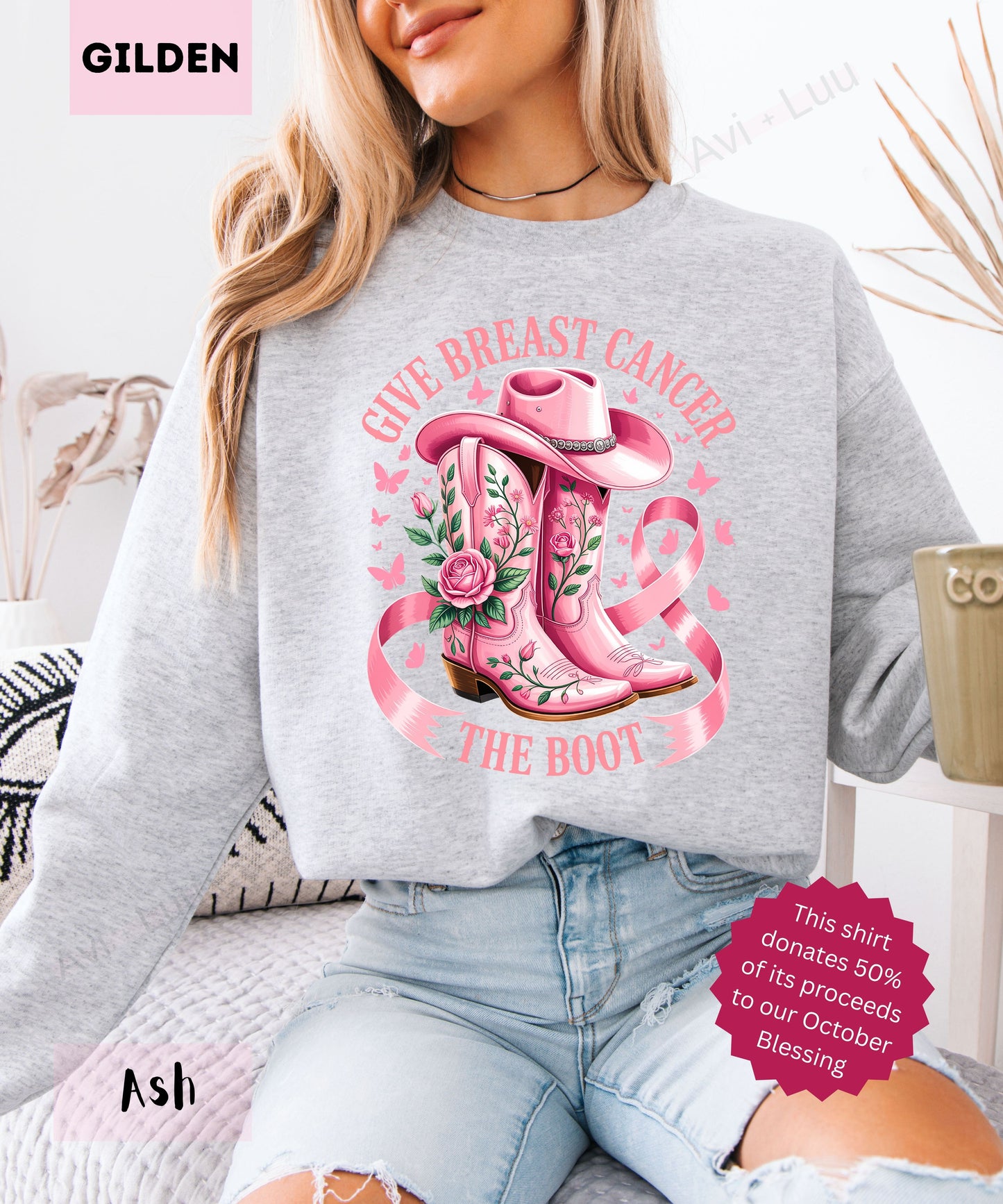 Pink Boot | Gilden Unisex Sweatshirt