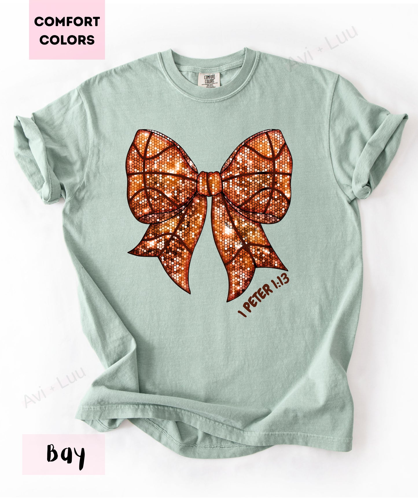 Basketball Bow | Comfort Colors Unisex T-Shirt