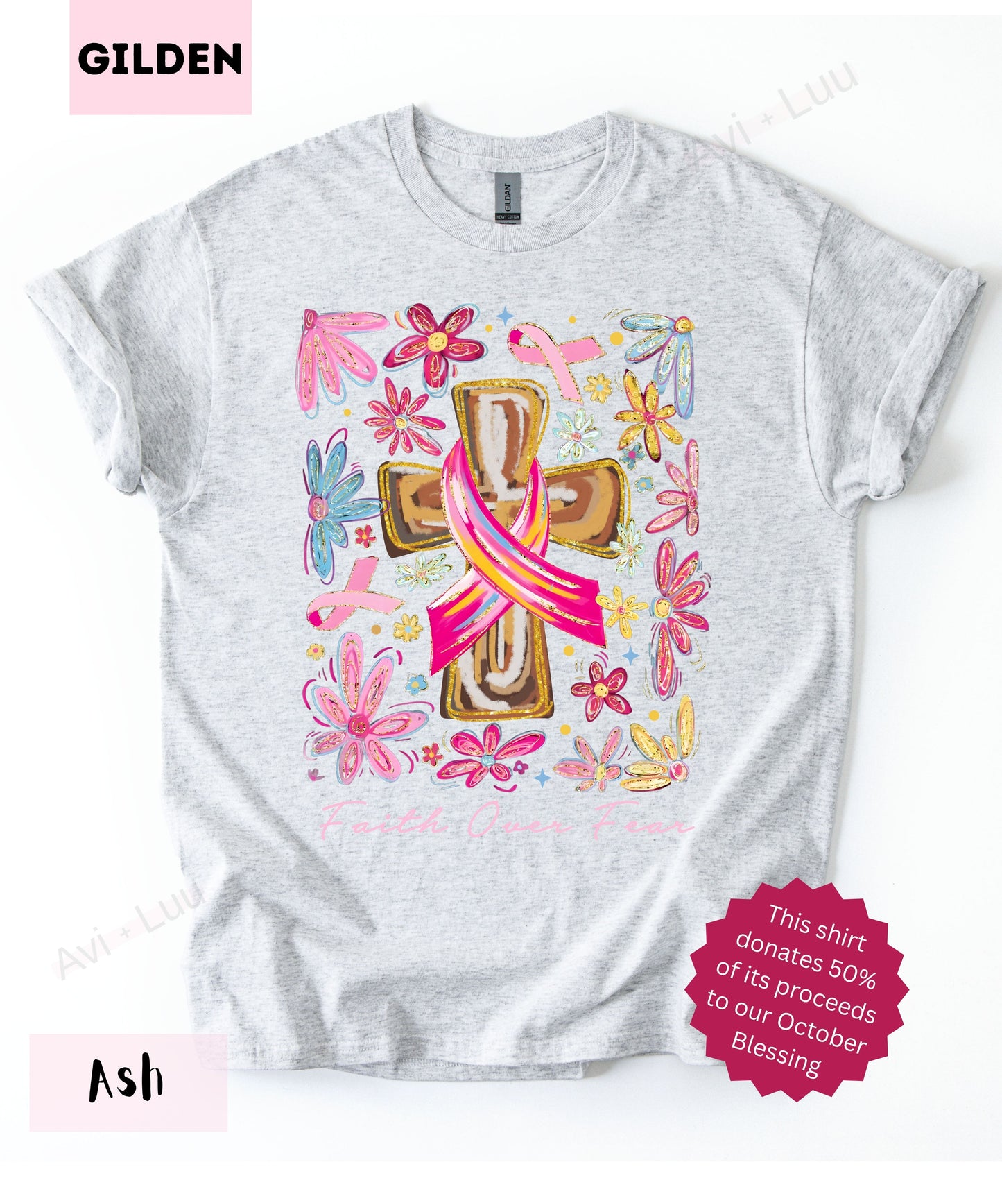 Paint Ribbon Cross | Gilden Unisex T-Shirt