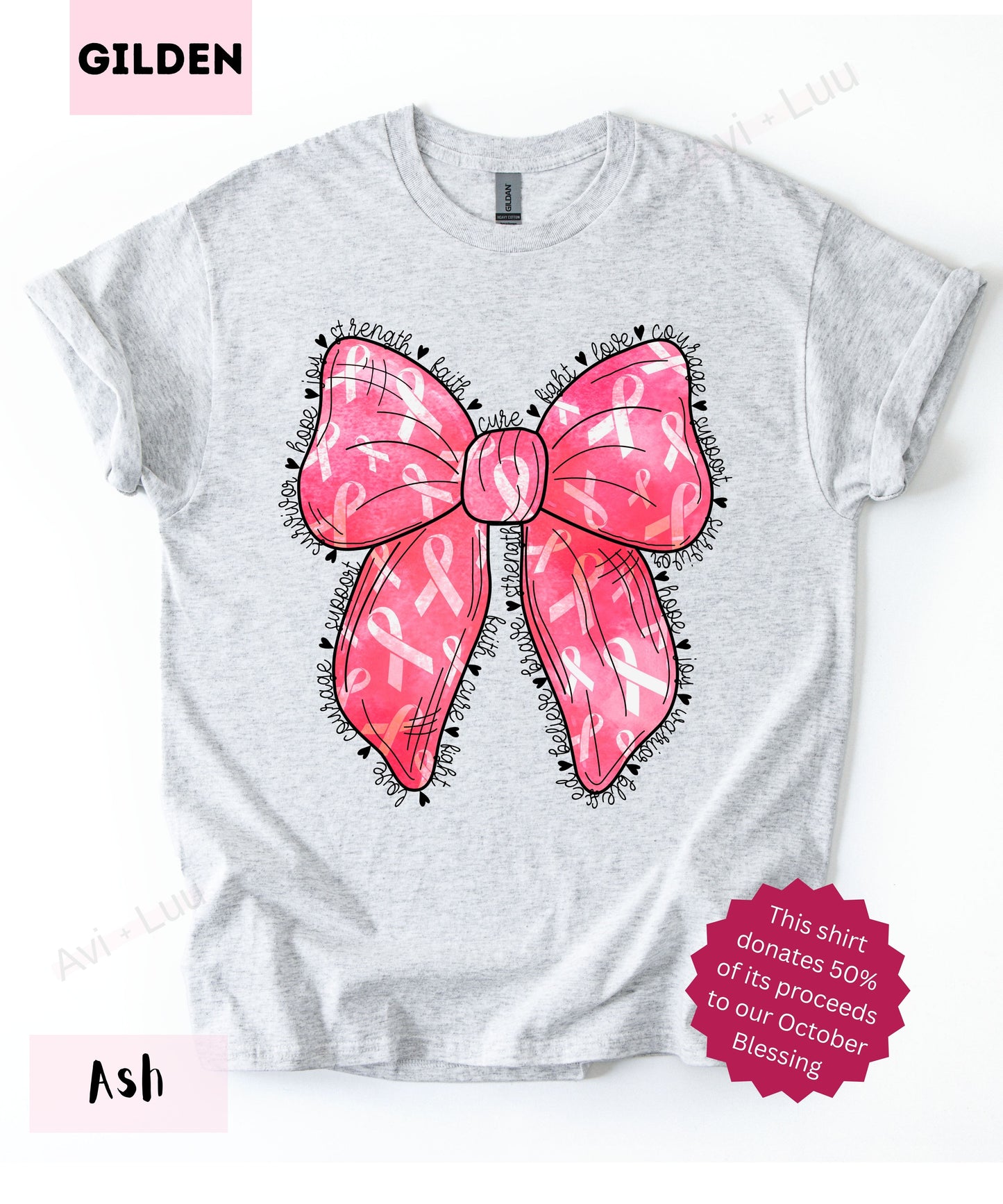Pink Bow | Gilden Unisex T-Shirt