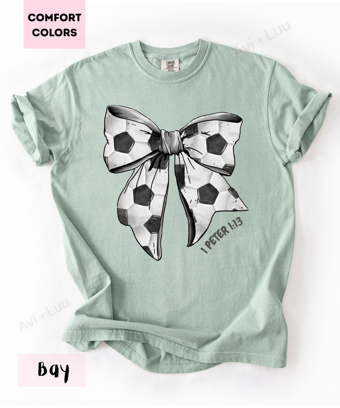 Soccer Bow | Comfort Colors Unisex T-Shirt