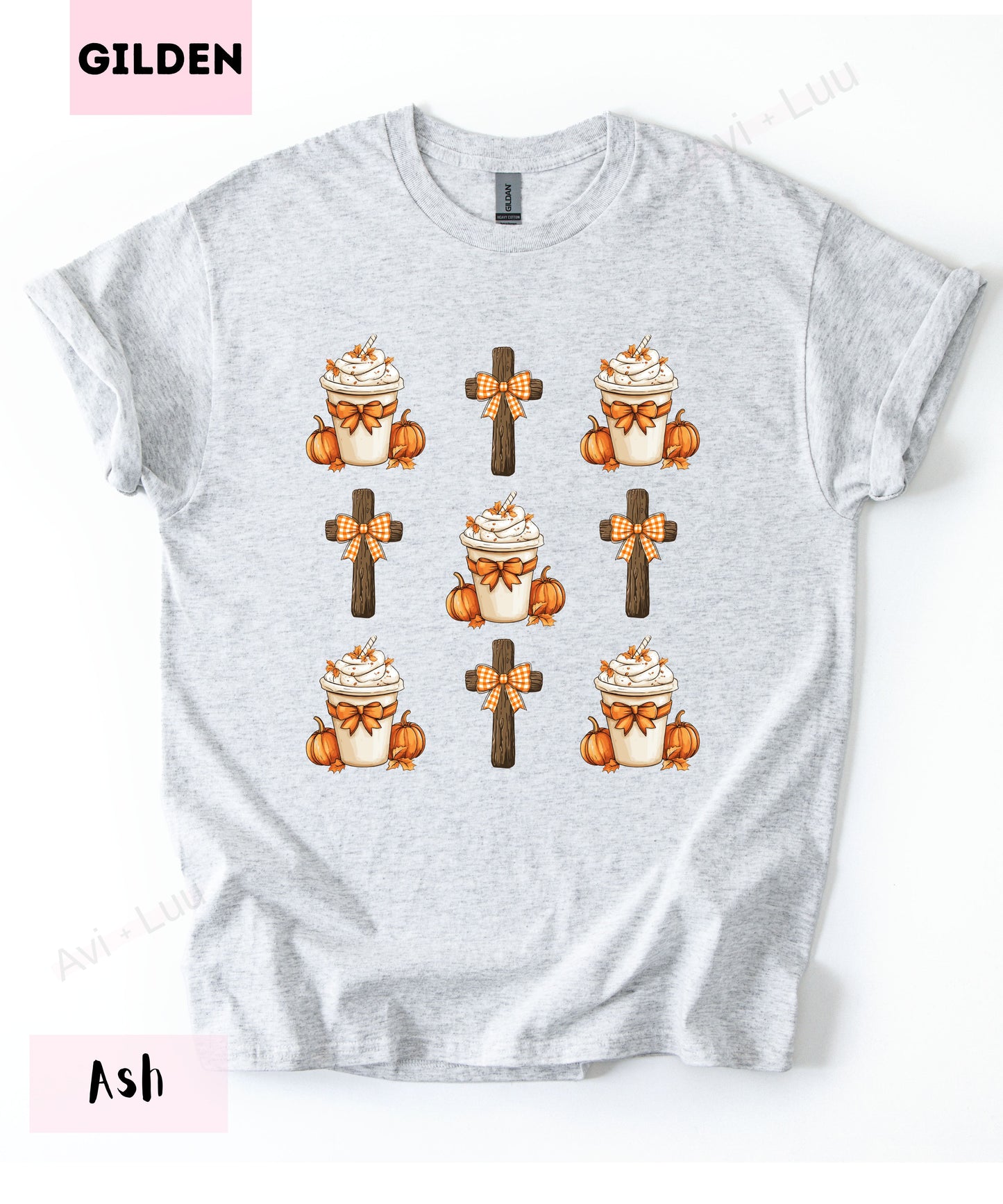 Cross and Pumpkin Spice | Gilden Unisex T-Shirt