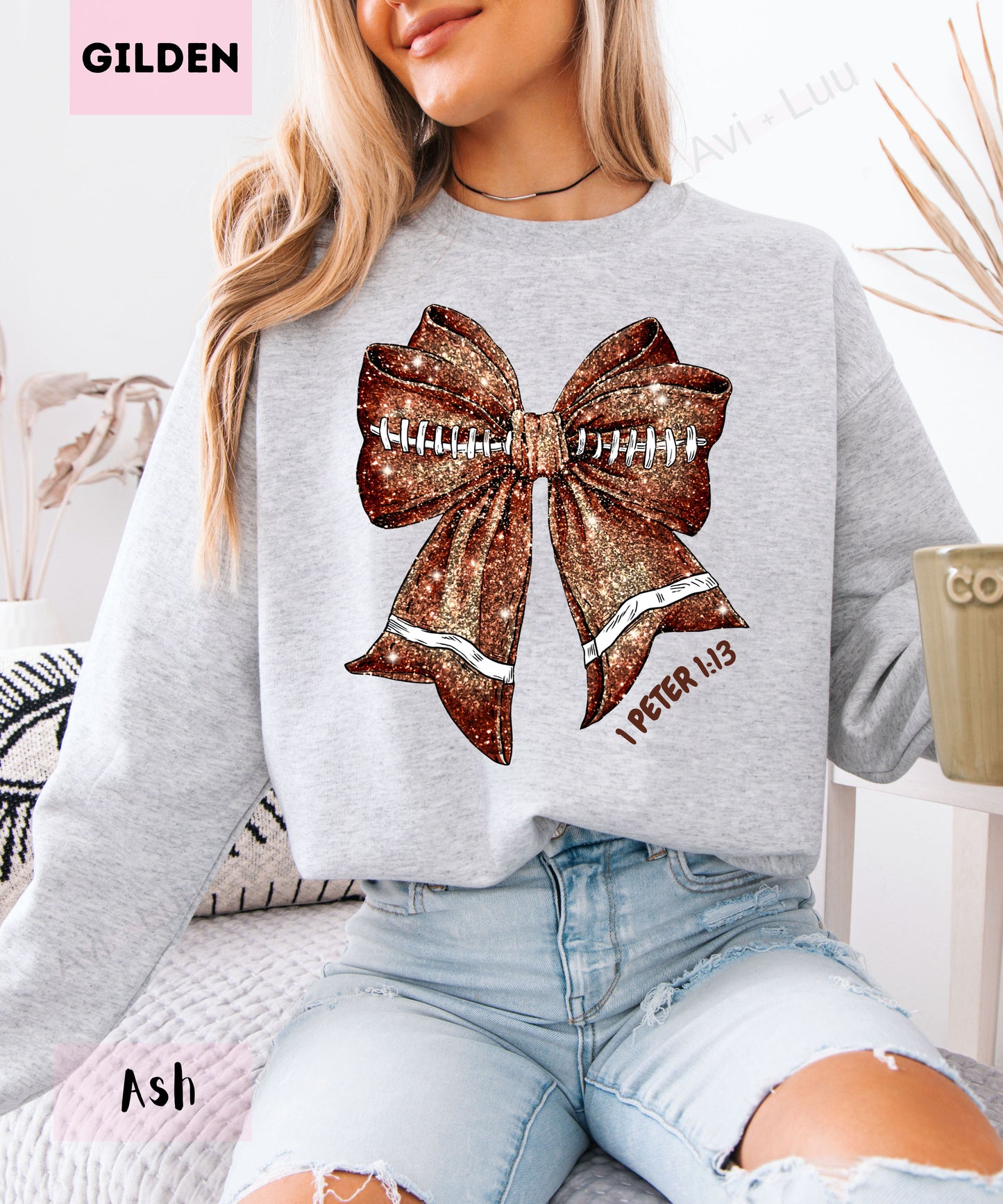 Football Bow | Gilden Unisex Sweatshirt