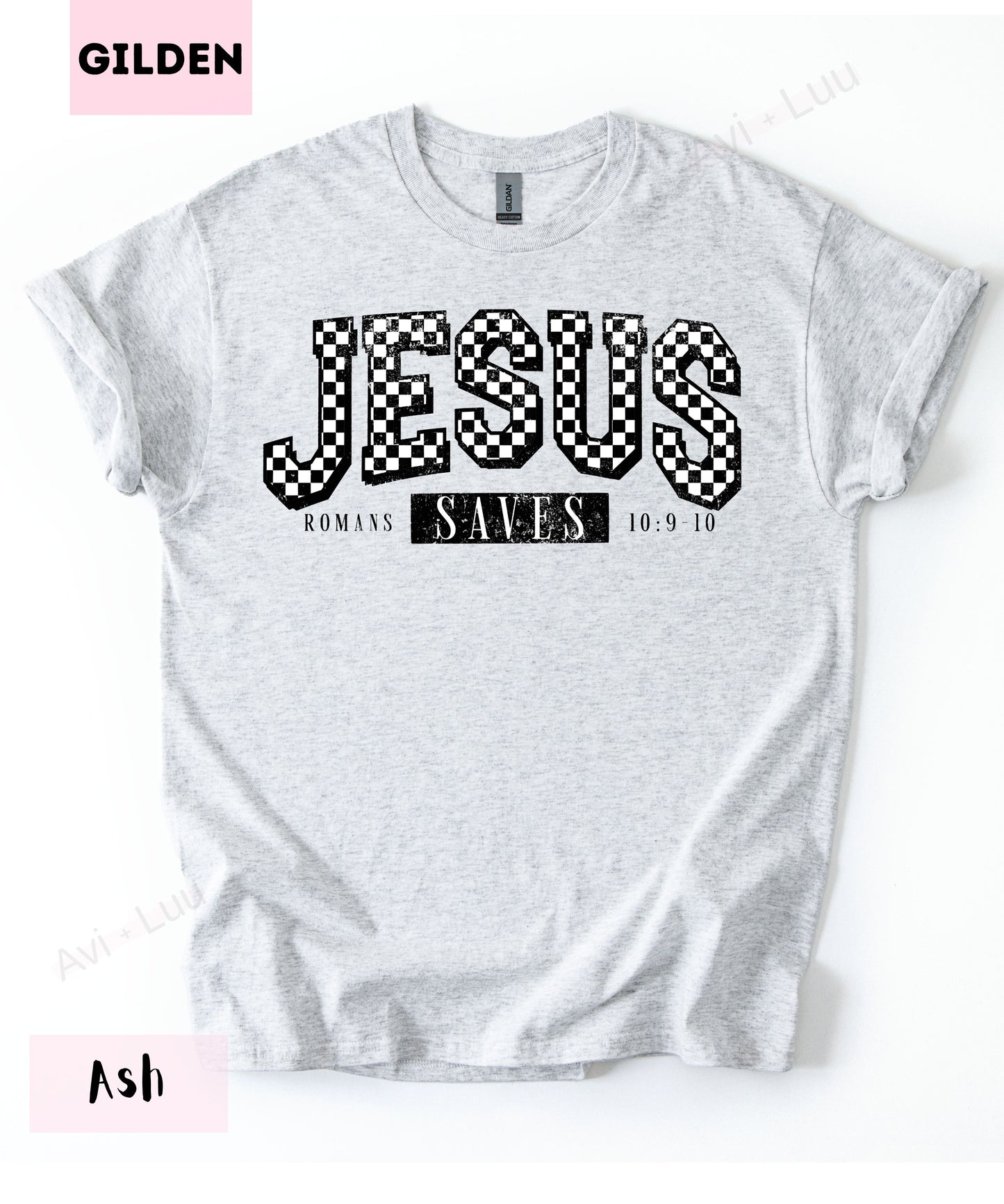 Jesus Saves Checkered | Gilden Unisex T-Shirt