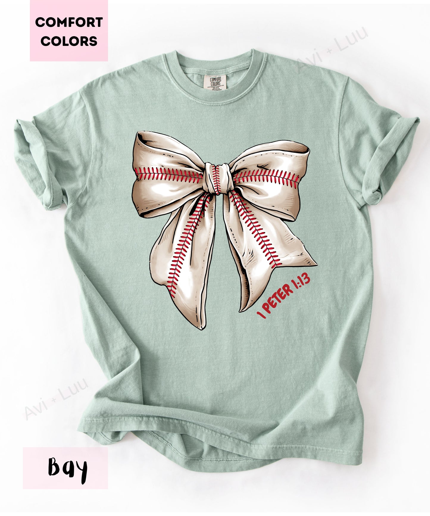 Baseball Bow | Comfort Colors Unisex T-Shirt