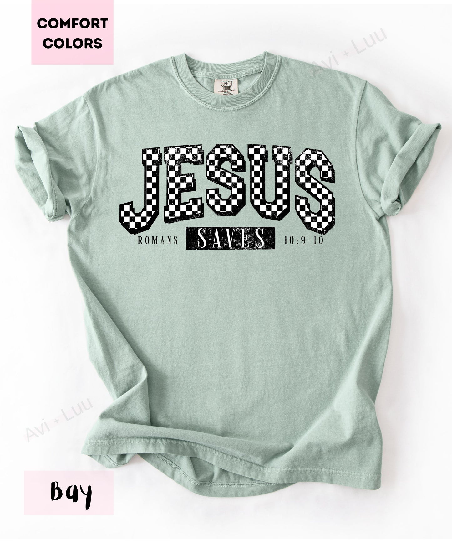 Jesus Checkered Saves | Comfort Colors Unisex T-Shirt