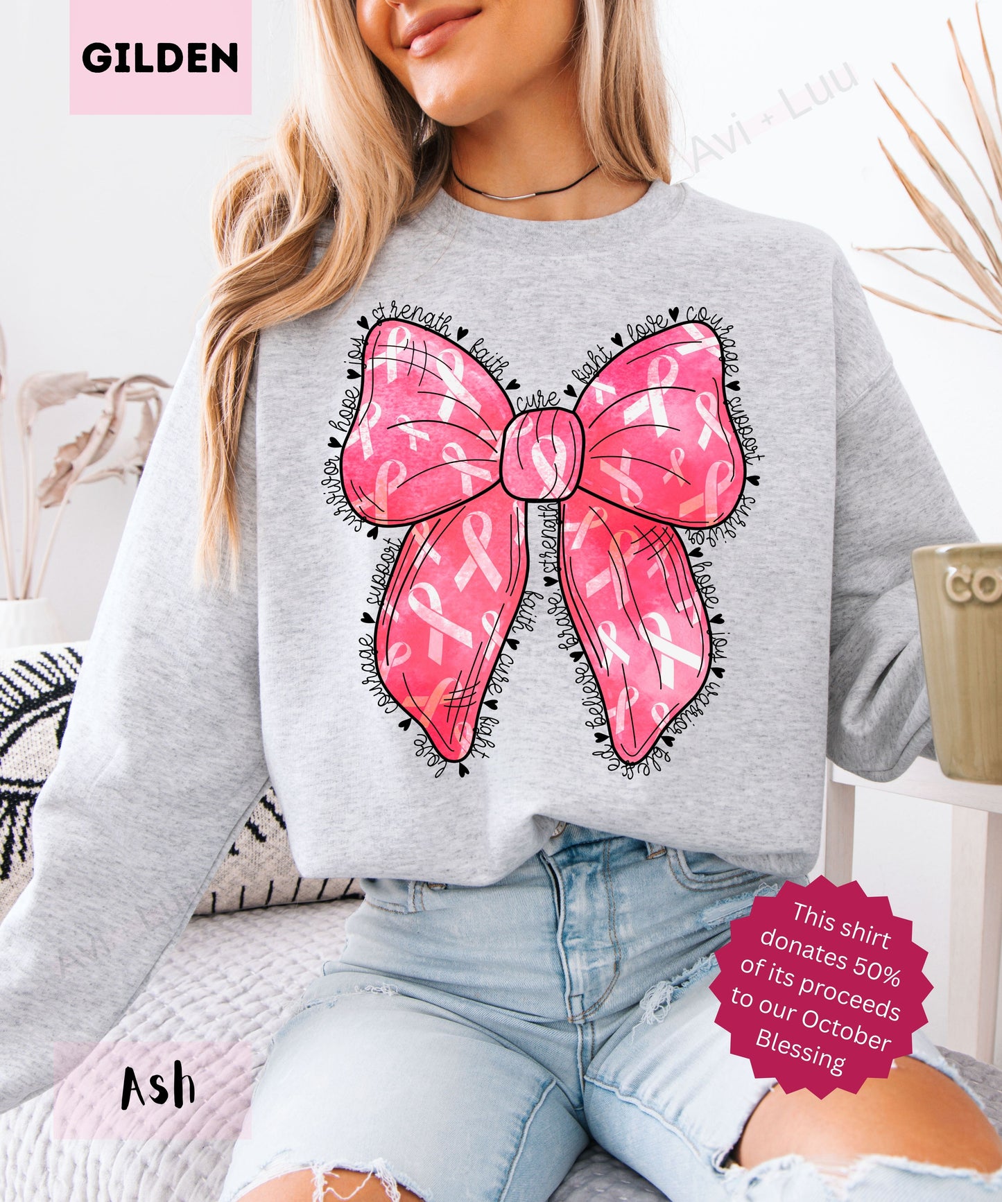 Pink Bow | Gilden Unisex Sweatshirt