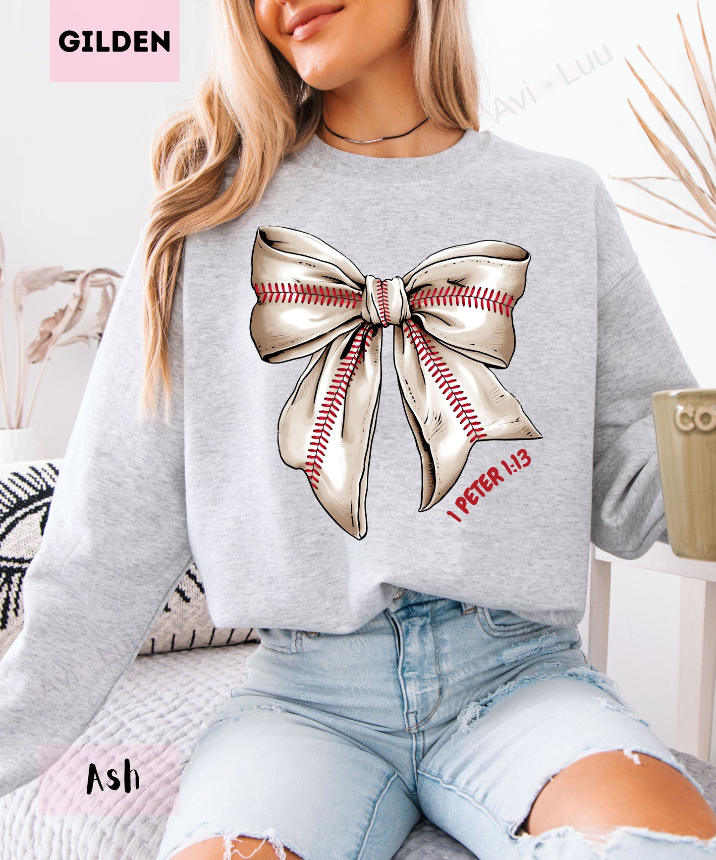 Baseball Bow | Gilden Unisex Sweatshirt