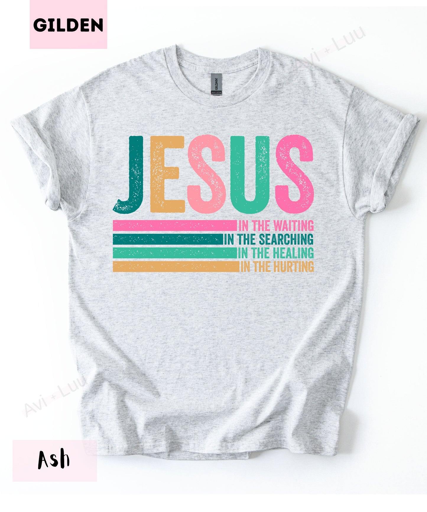 Jesus Colorful Lines | Gilden Unisex T-Shirt