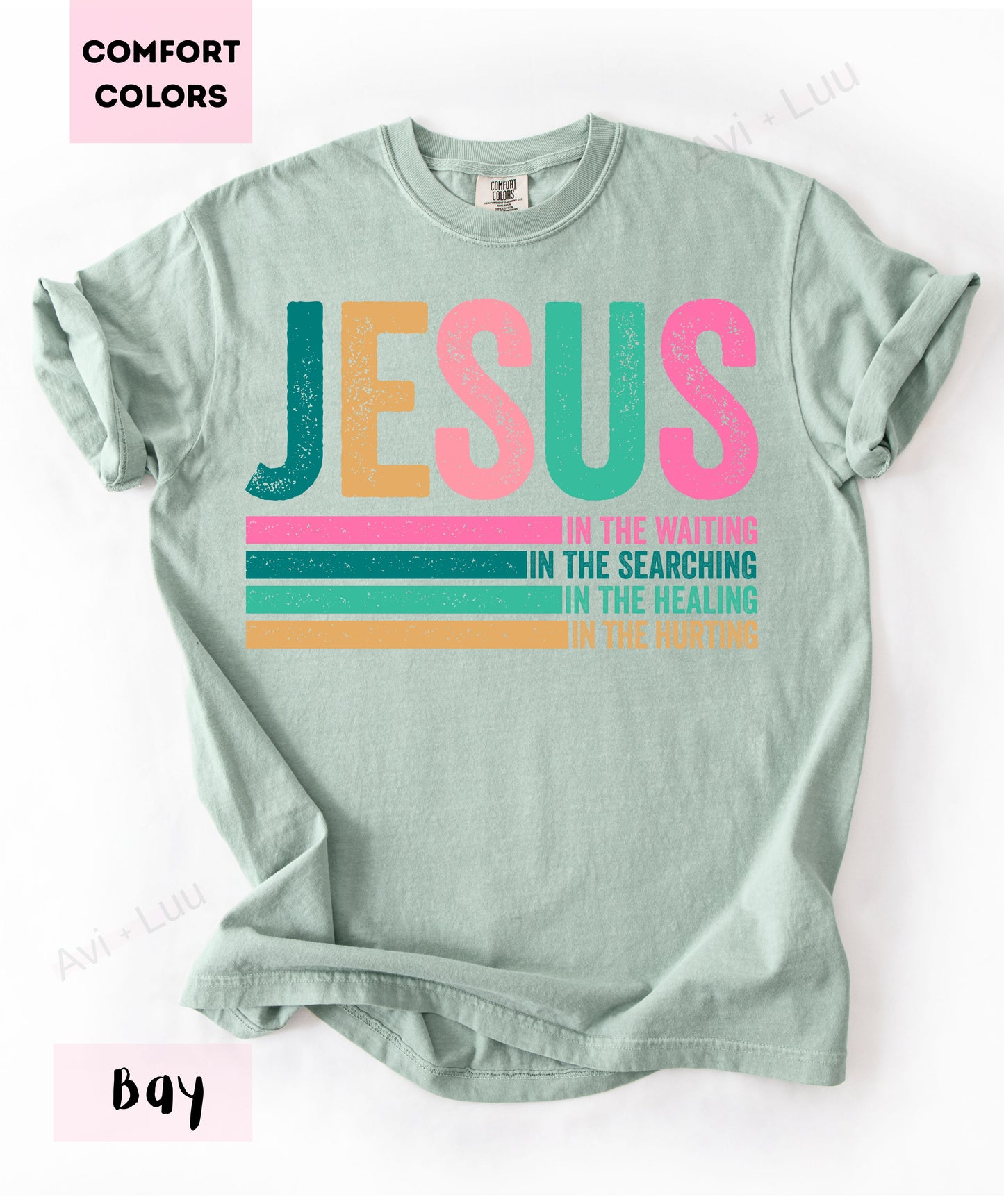 Jesus Colorful Lines | Comfort Colors Uniset T-Shirt