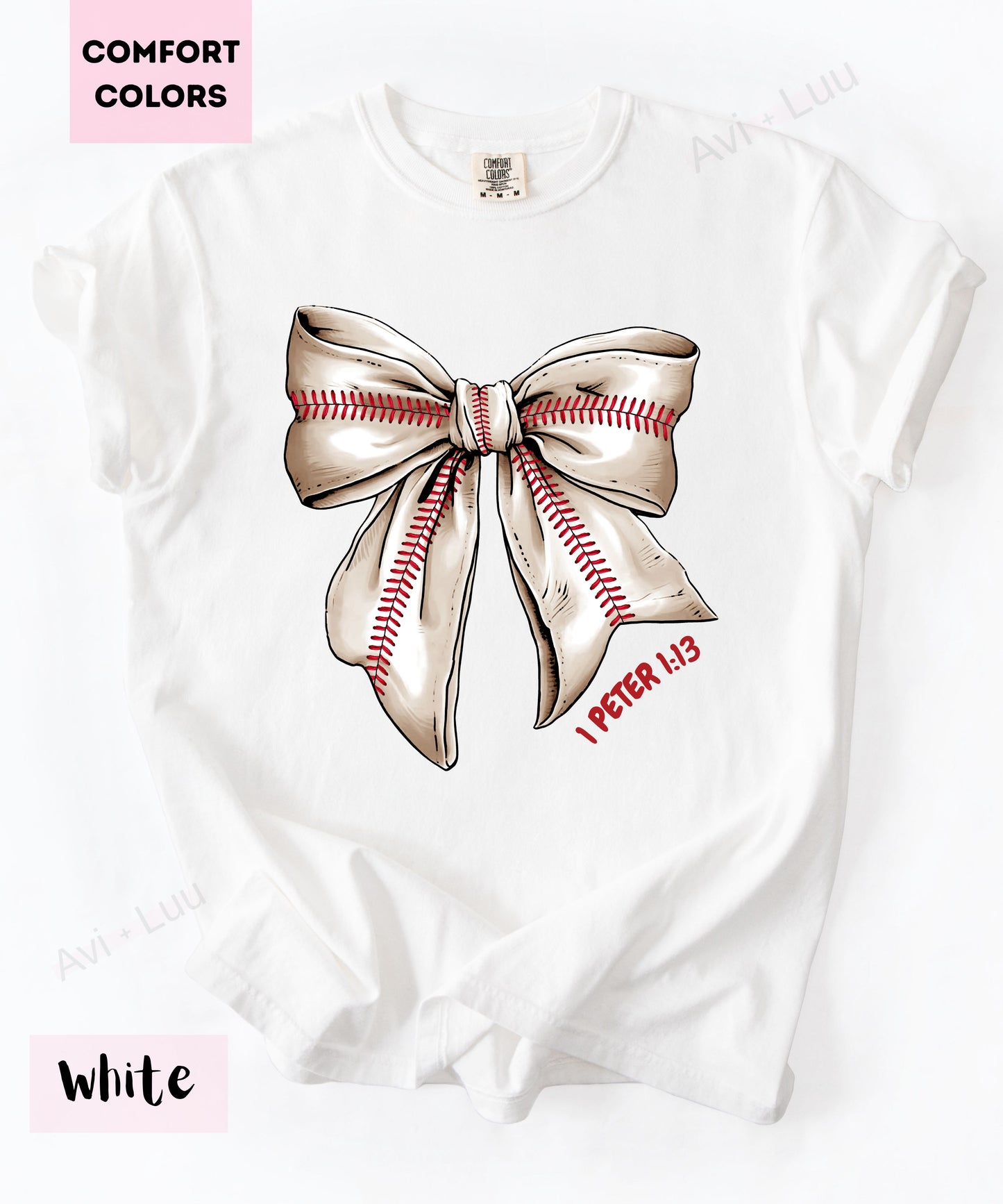Baseball Bow | Comfort Colors Unisex T-Shirt