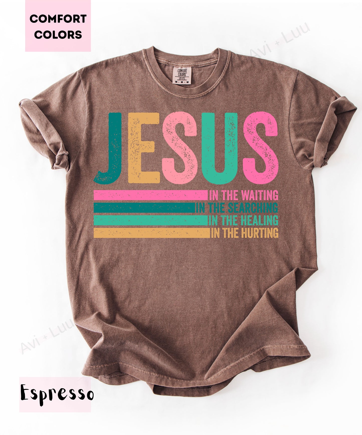 Jesus Colorful Lines | Comfort Colors Uniset T-Shirt