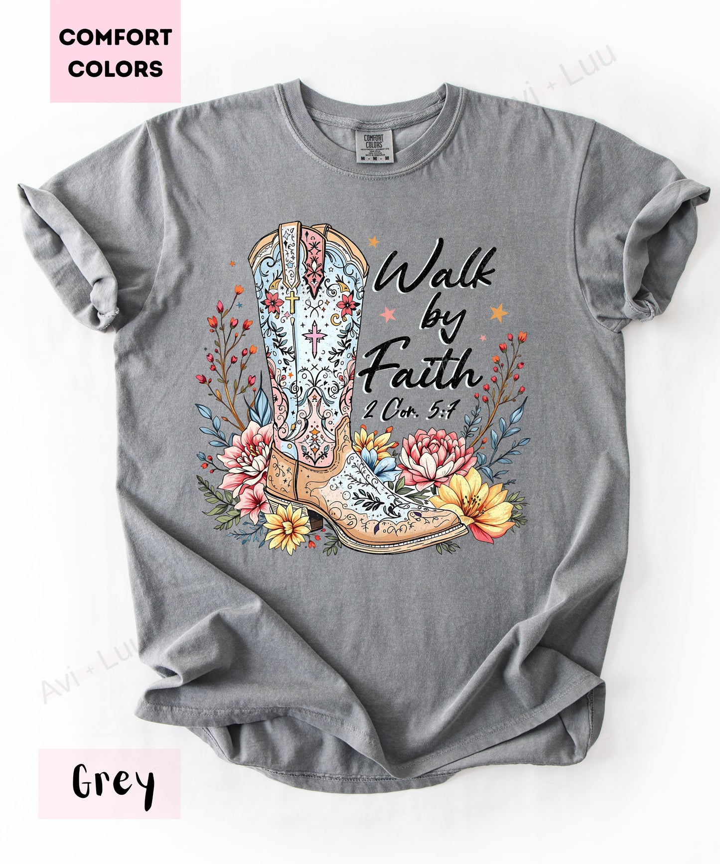 Walk By Faith Boot | Comfort Colors Unisex T-Shirt
