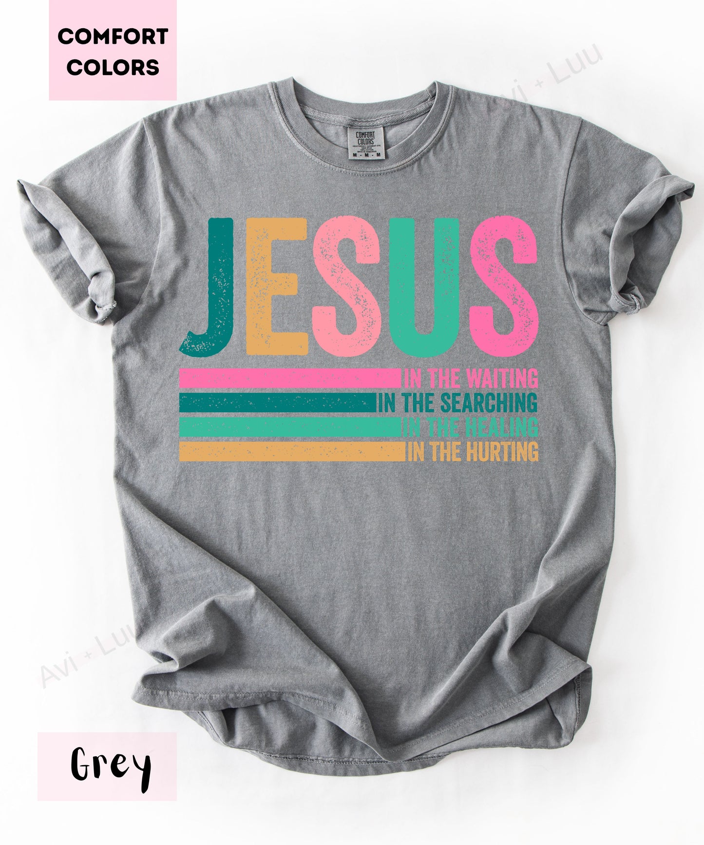 Jesus Colorful Lines | Comfort Colors Uniset T-Shirt