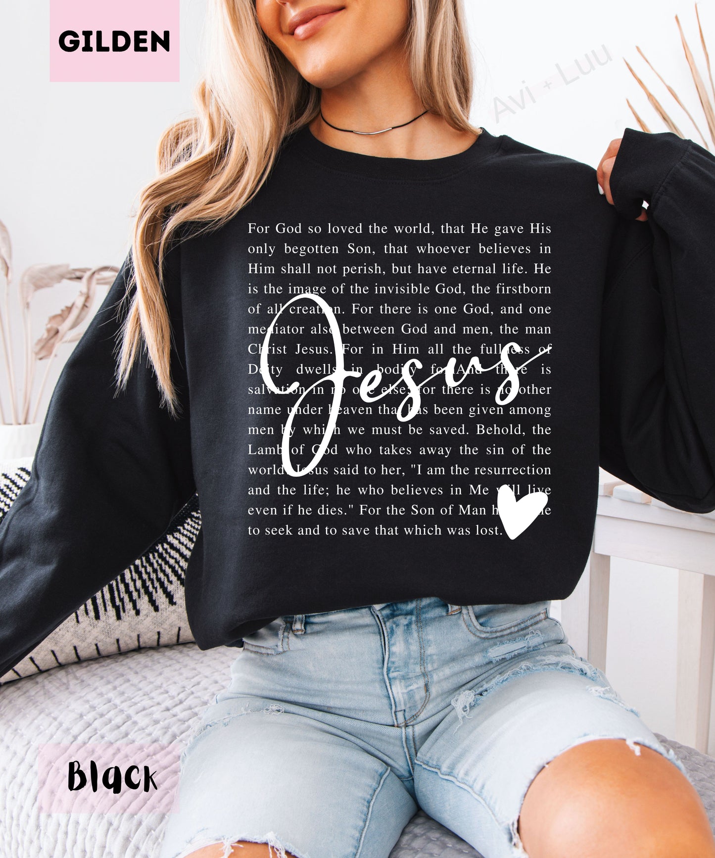 Jesus Scripture | Gilden Unisex Sweatshirt