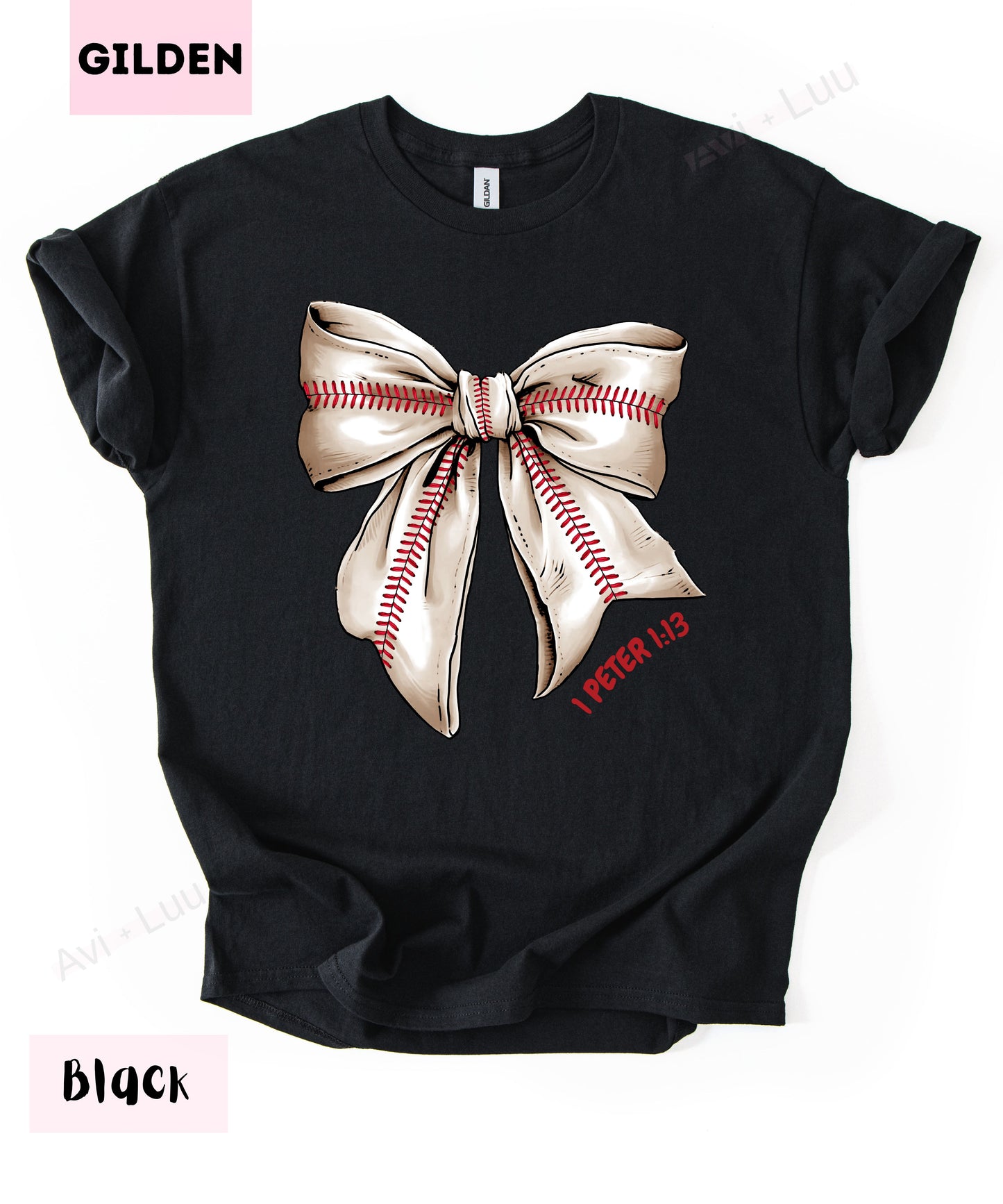 Baseball Bow | Gilden Unisex T-Shirt