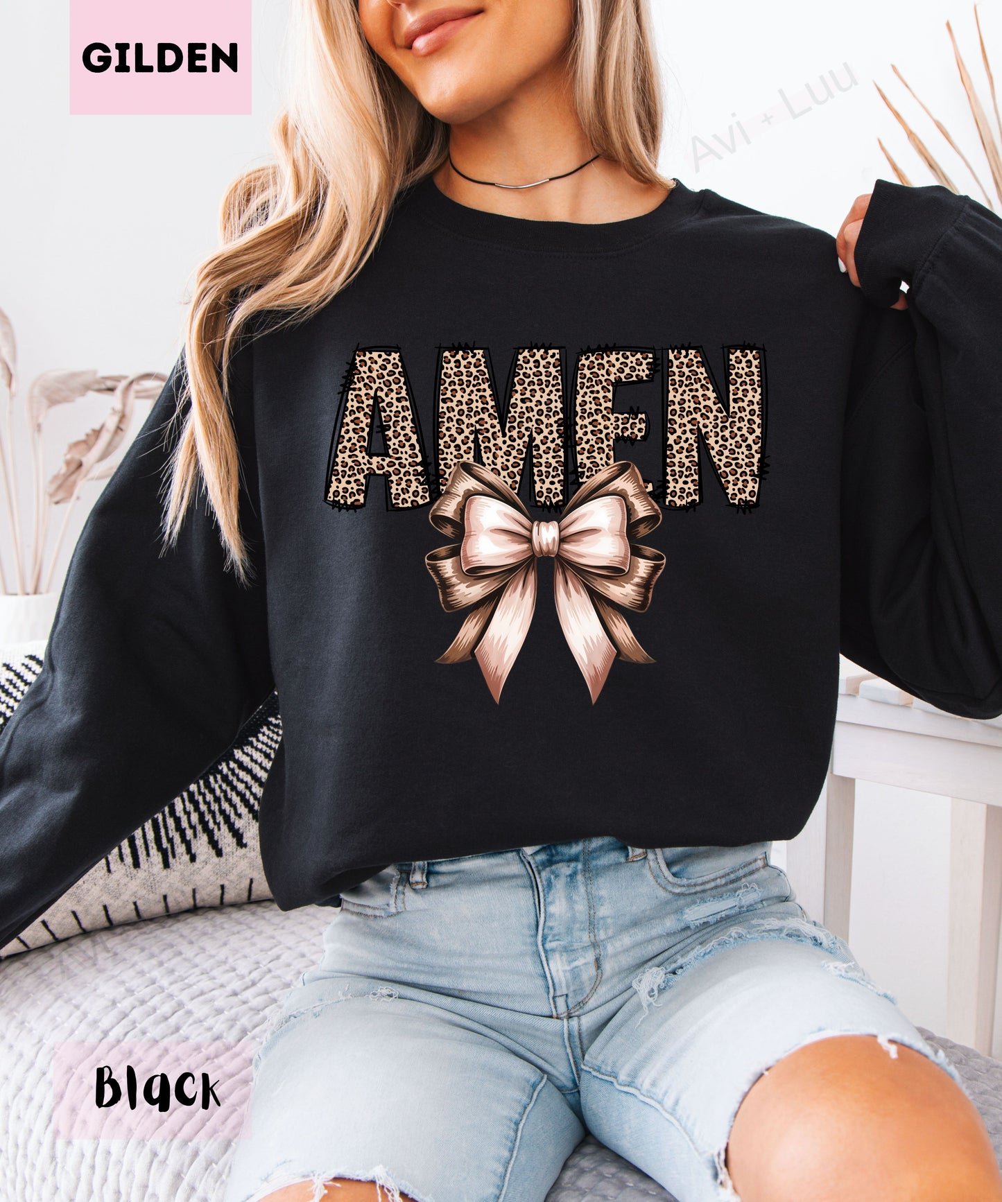 Cheetah Amen | Gilden Unisex Sweatshirt