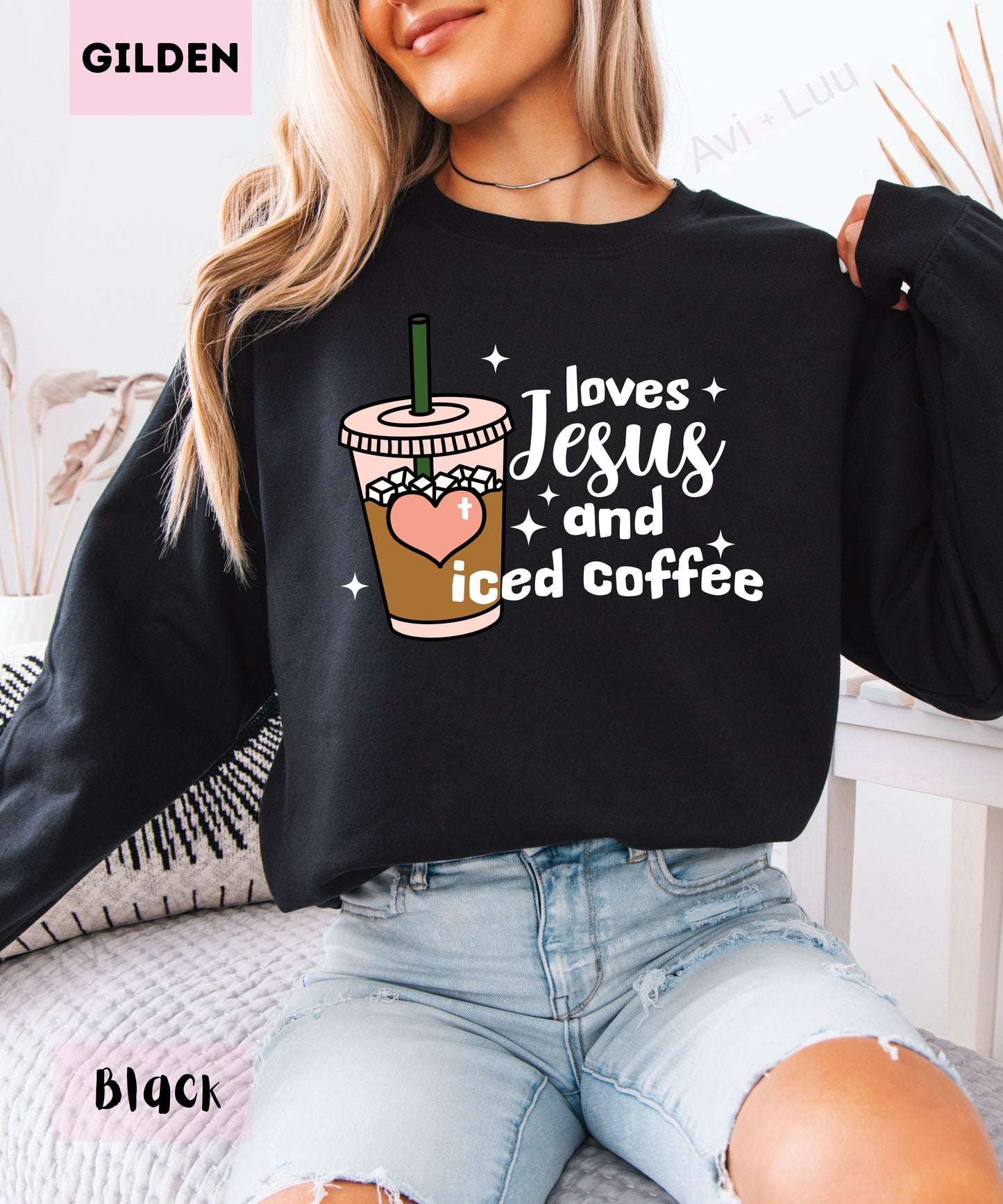 Love Jesus And Iced Coffee | Gilden Unisex Sweatshirt
