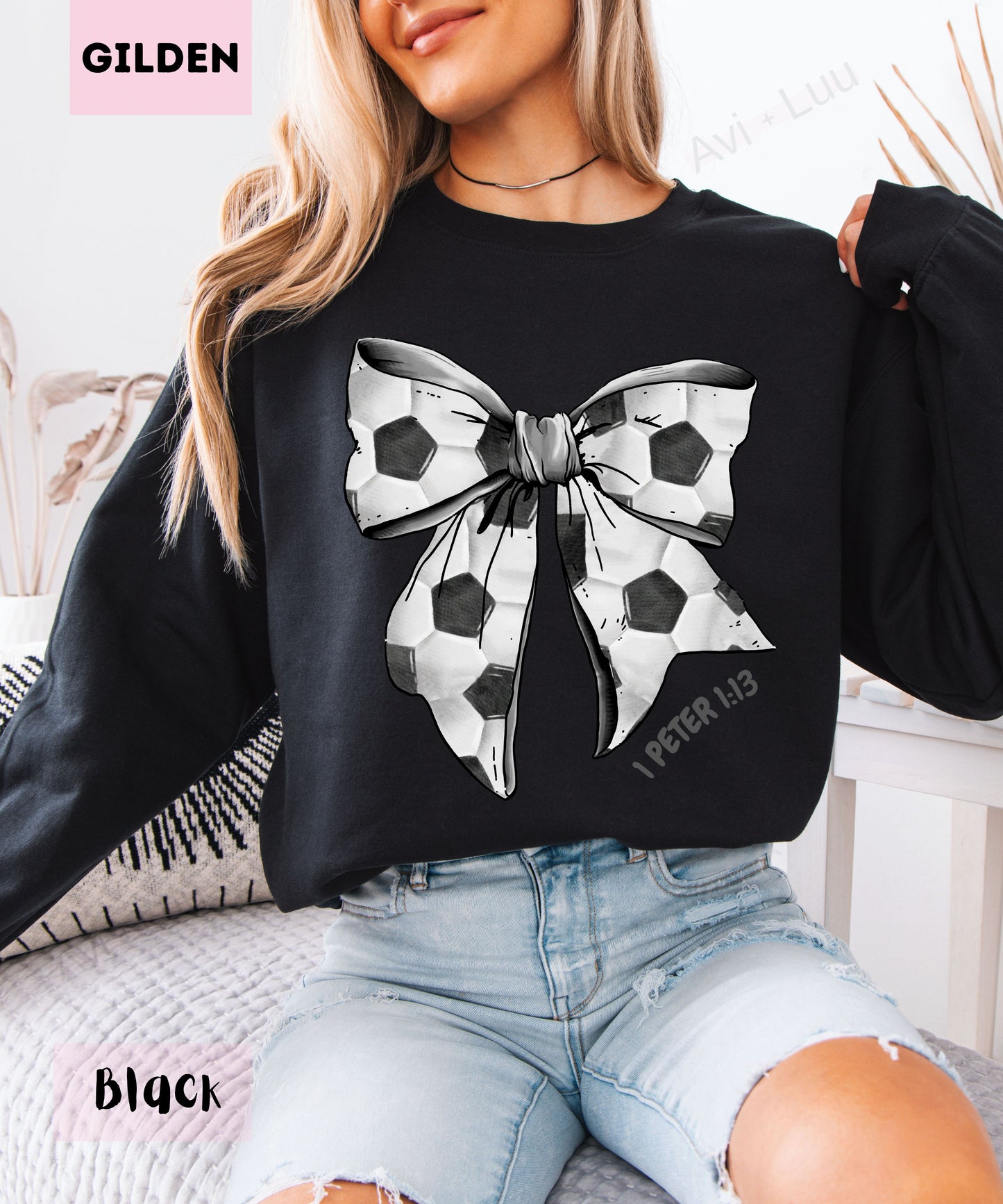 Soccer Bow | Gilden Unisex Sweatshirt
