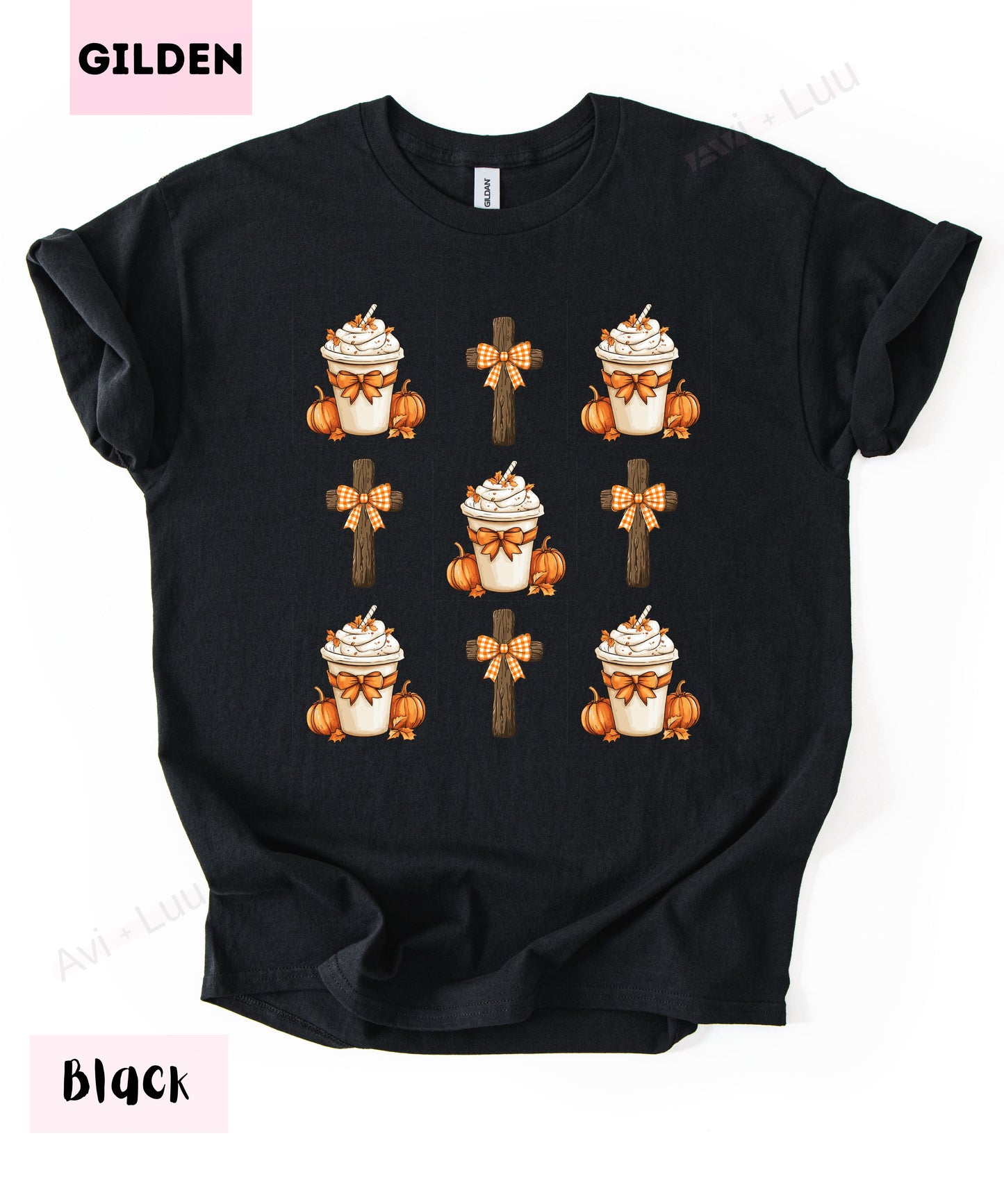 Cross and Pumpkin Spice | Gilden Unisex T-Shirt