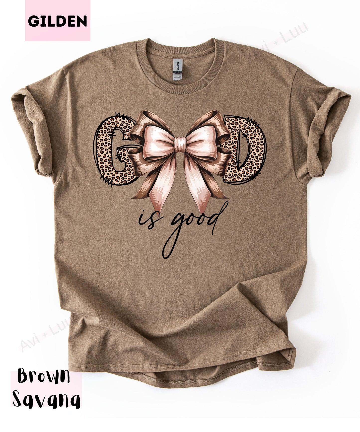 Cheetah God Is Good Bow | Gilden Unisex T-Shirt
