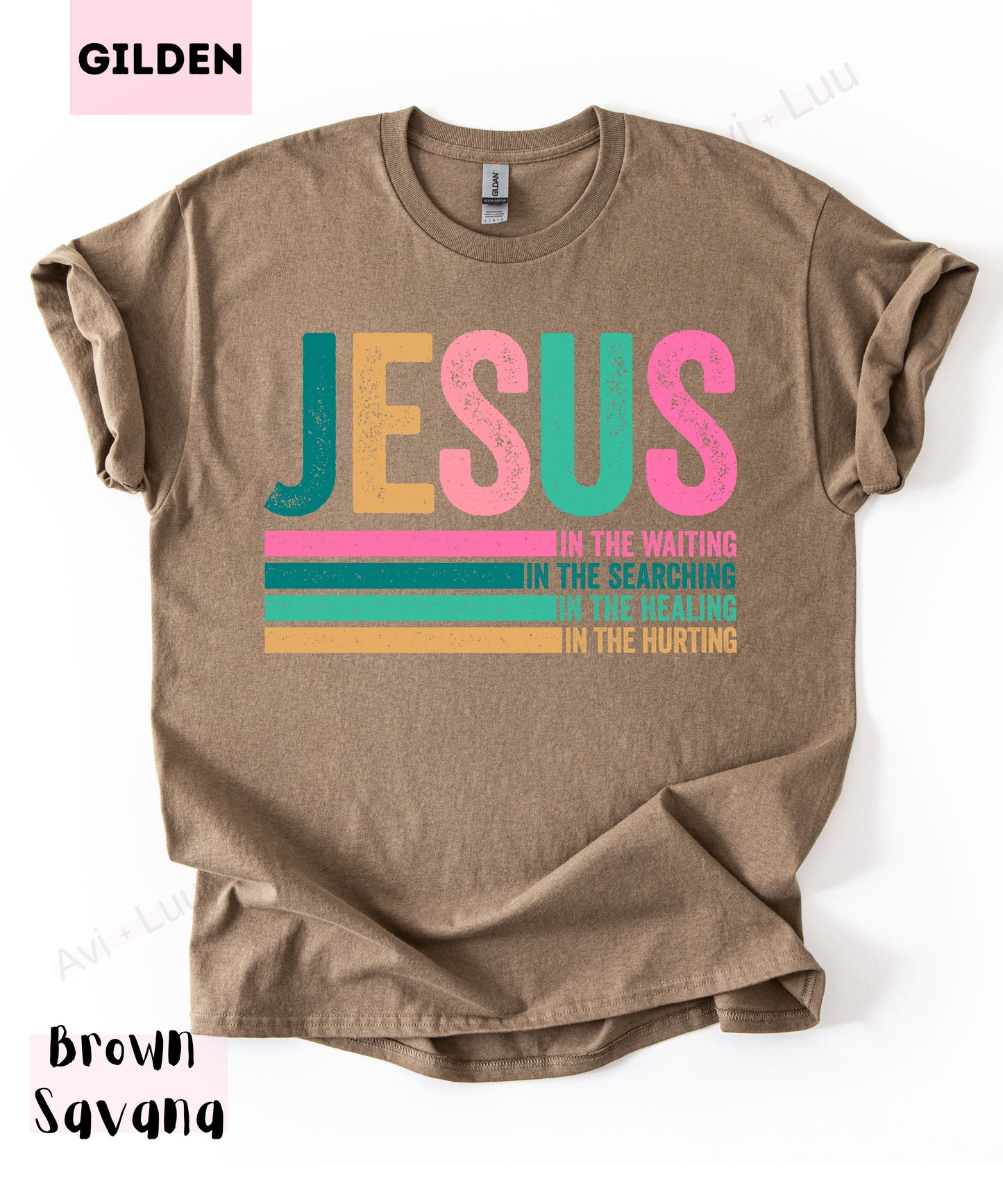 Jesus Colorful Lines | Gilden Unisex T-Shirt