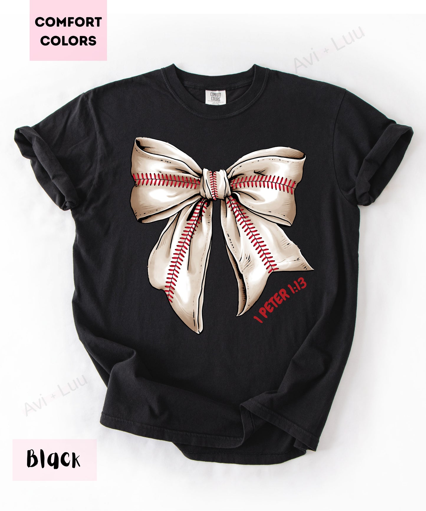 Baseball Bow | Comfort Colors Unisex T-Shirt