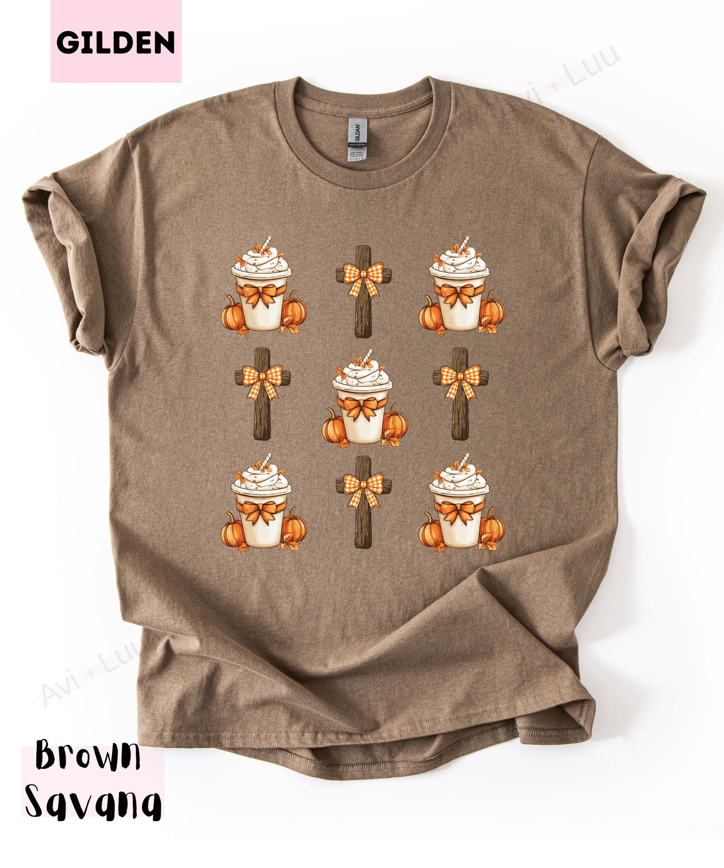 Cross and Pumpkin Spice | Gilden Unisex T-Shirt