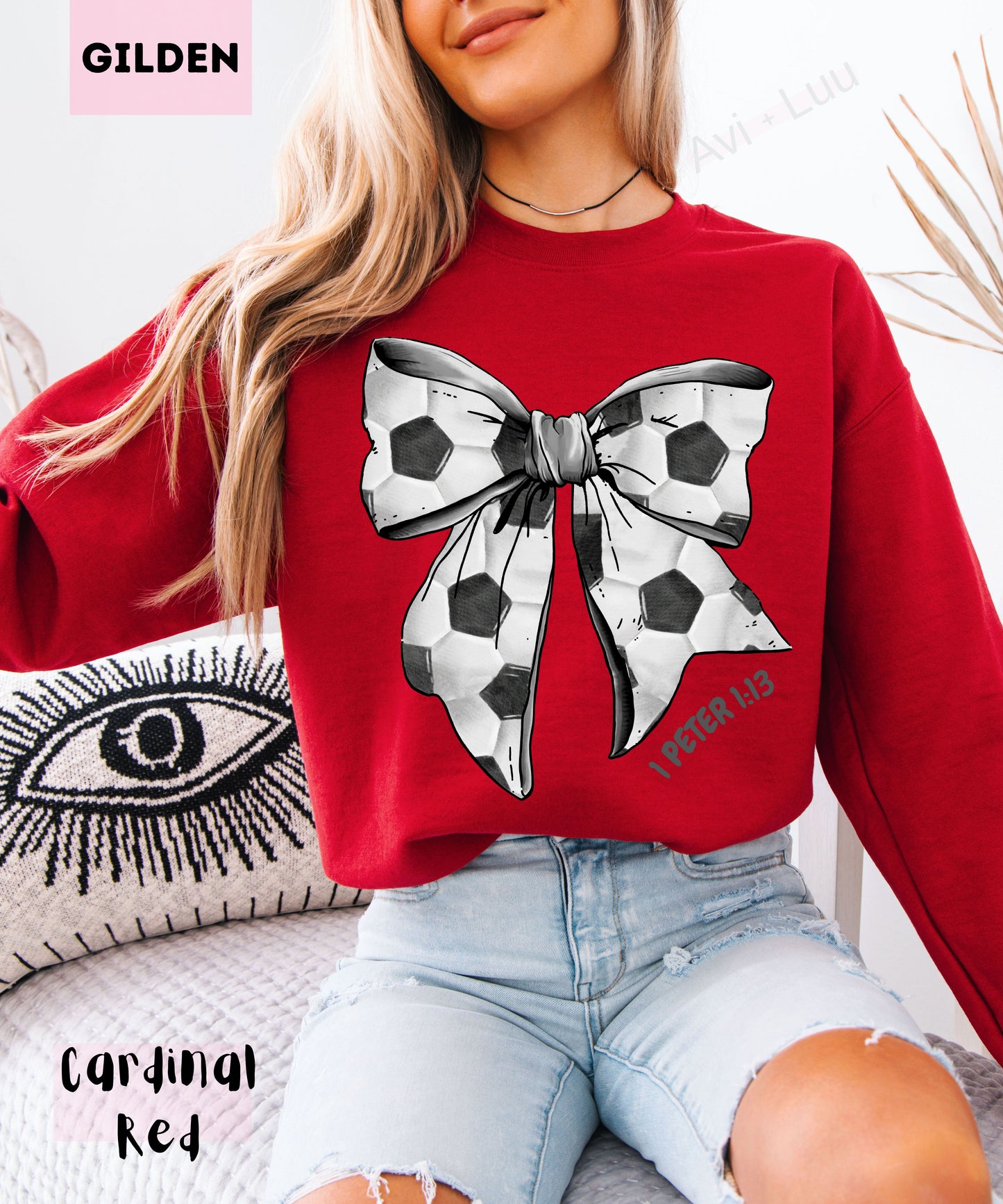 Soccer Bow | Gilden Unisex Sweatshirt