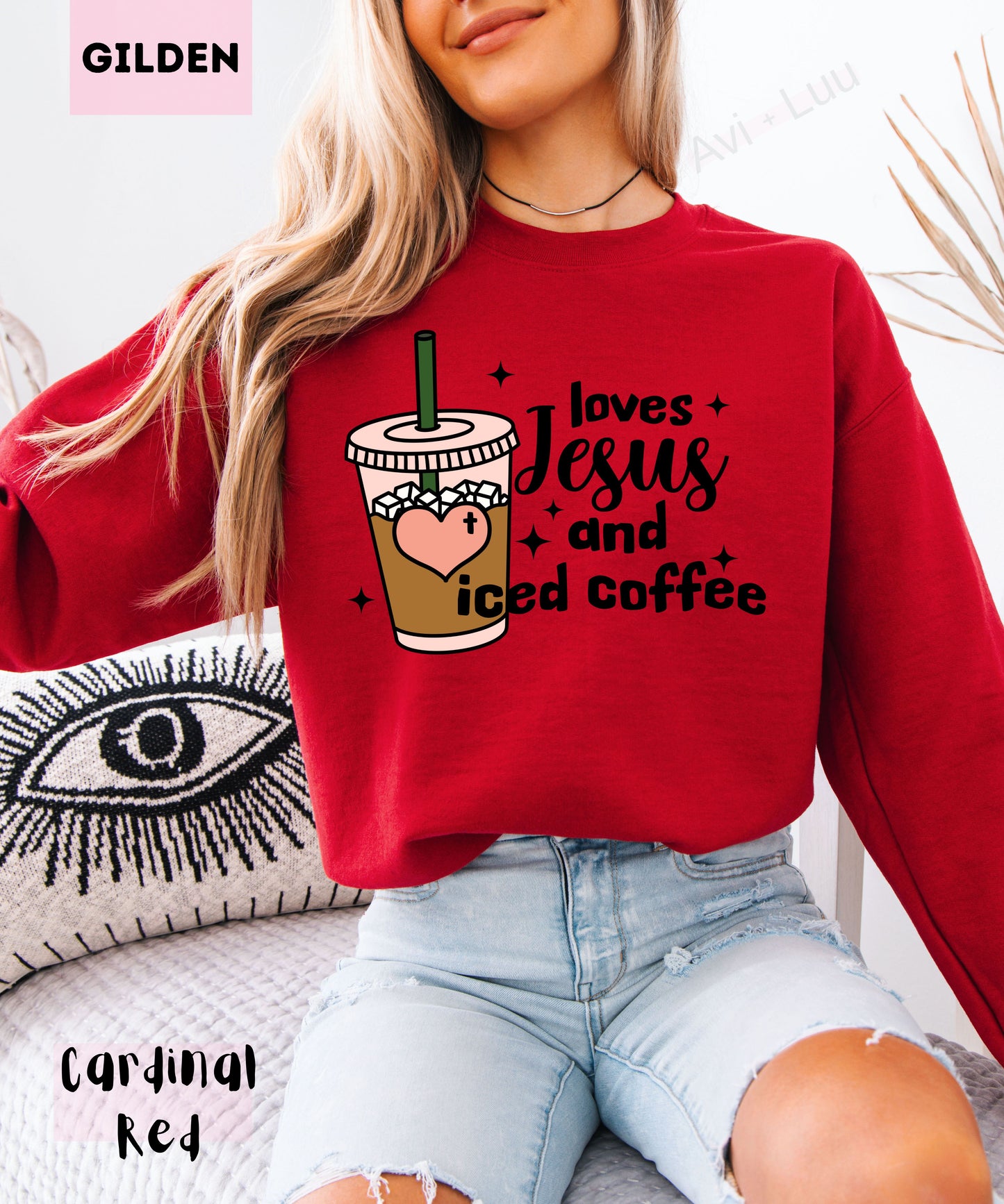 Love Jesus And Iced Coffee | Gilden Unisex Sweatshirt