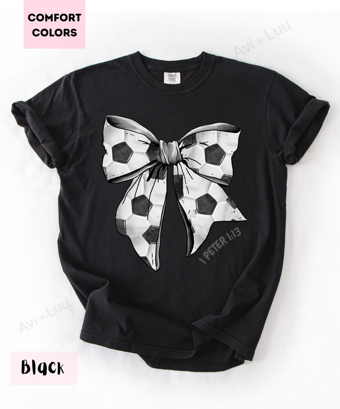 Soccer Bow | Comfort Colors Unisex T-Shirt