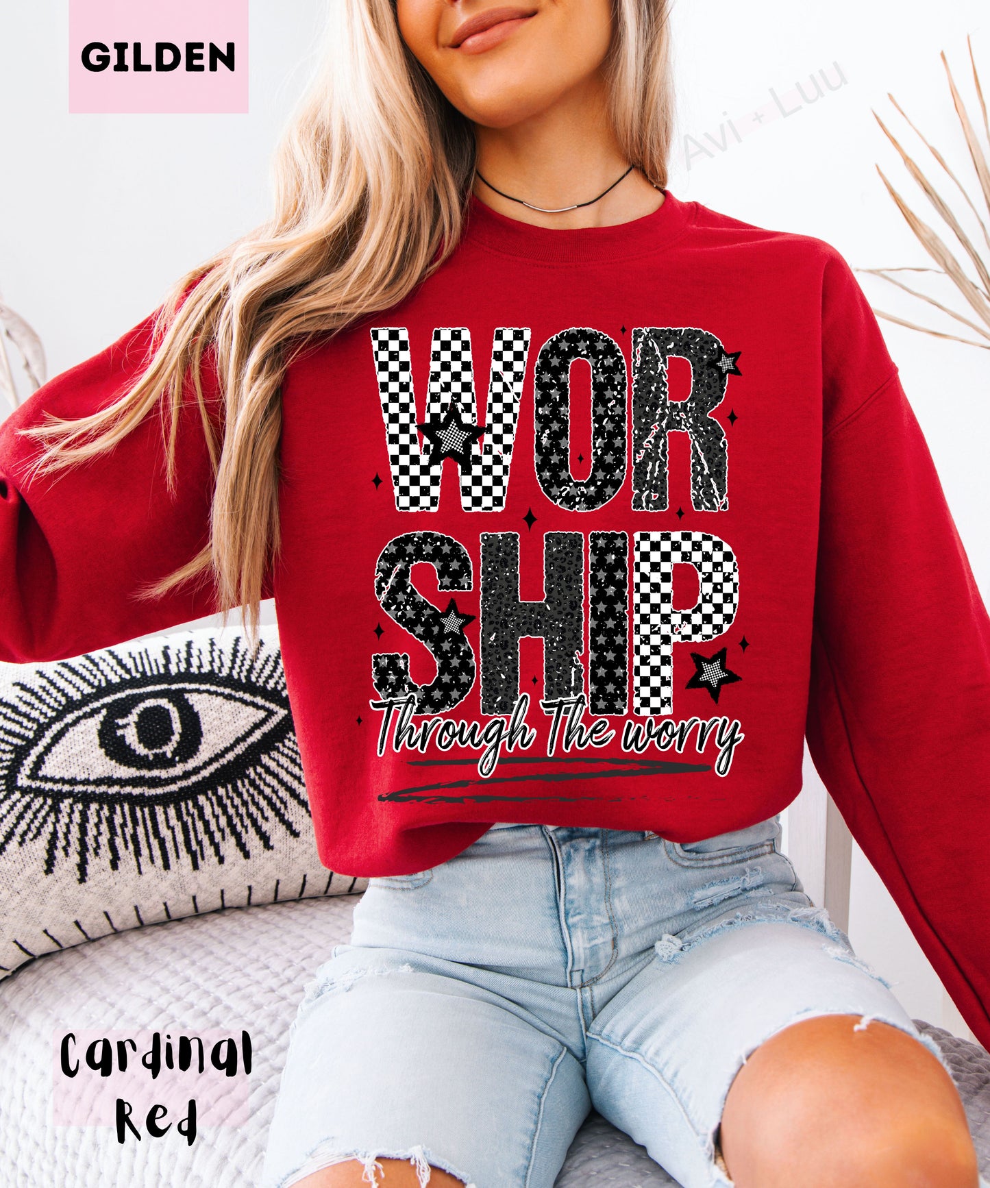 Worship Checkered | Gilden Unisex Sweatshirt