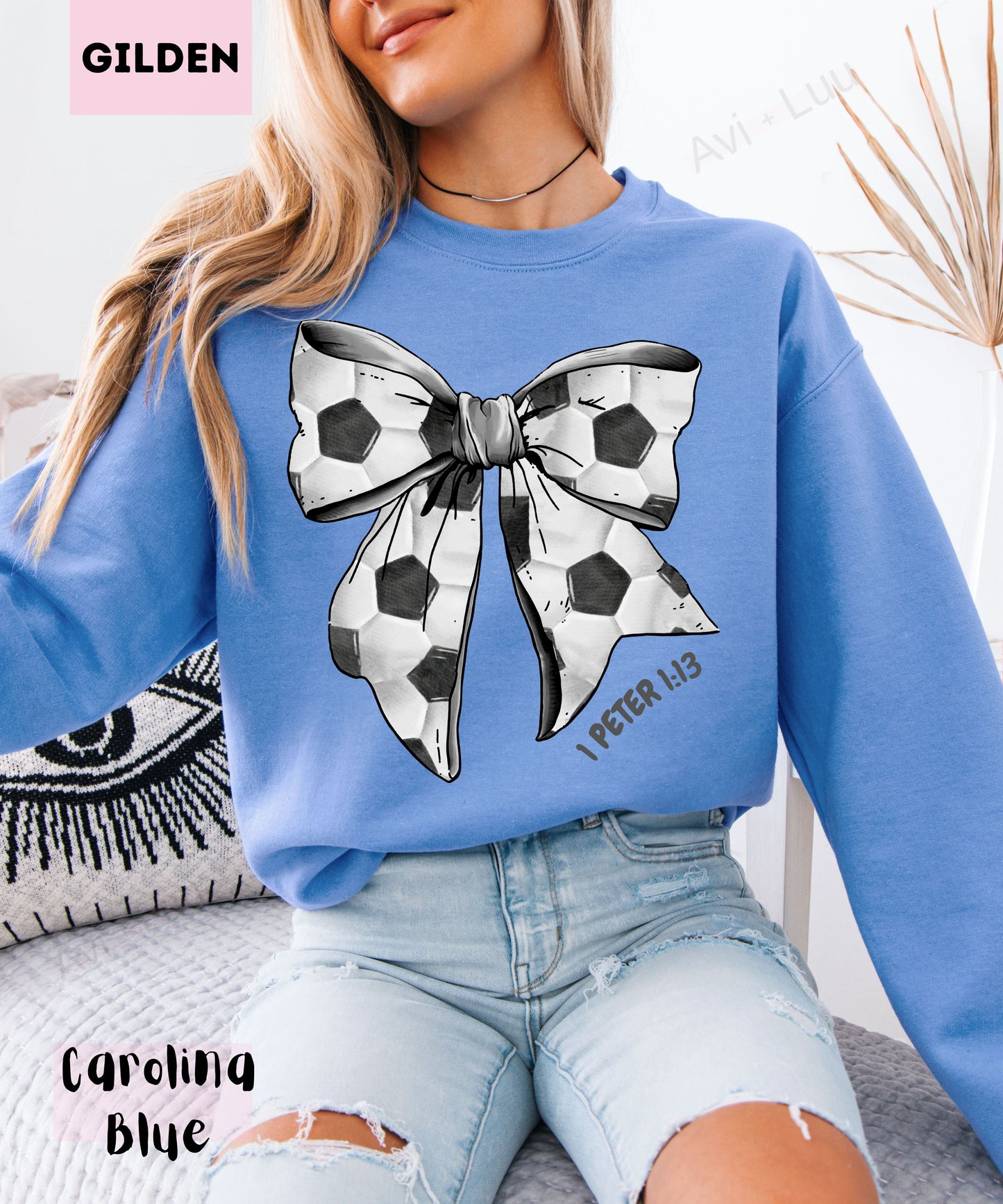 Soccer Bow | Gilden Unisex Sweatshirt